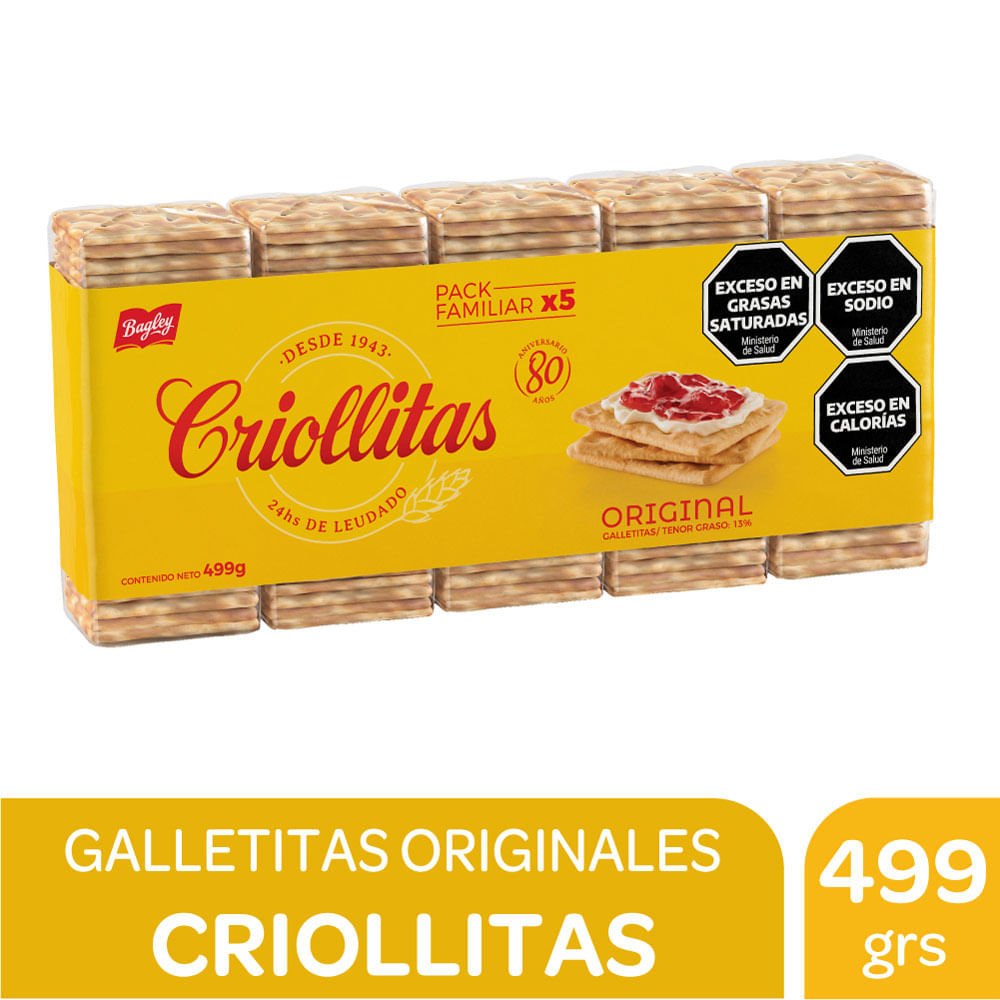 Galletitas Criollitas crackers x5 499 grs