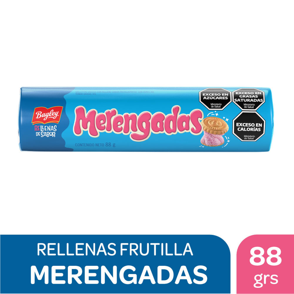 Galletitas de vainillas Merengadas rellenas de frutilla 88 g.