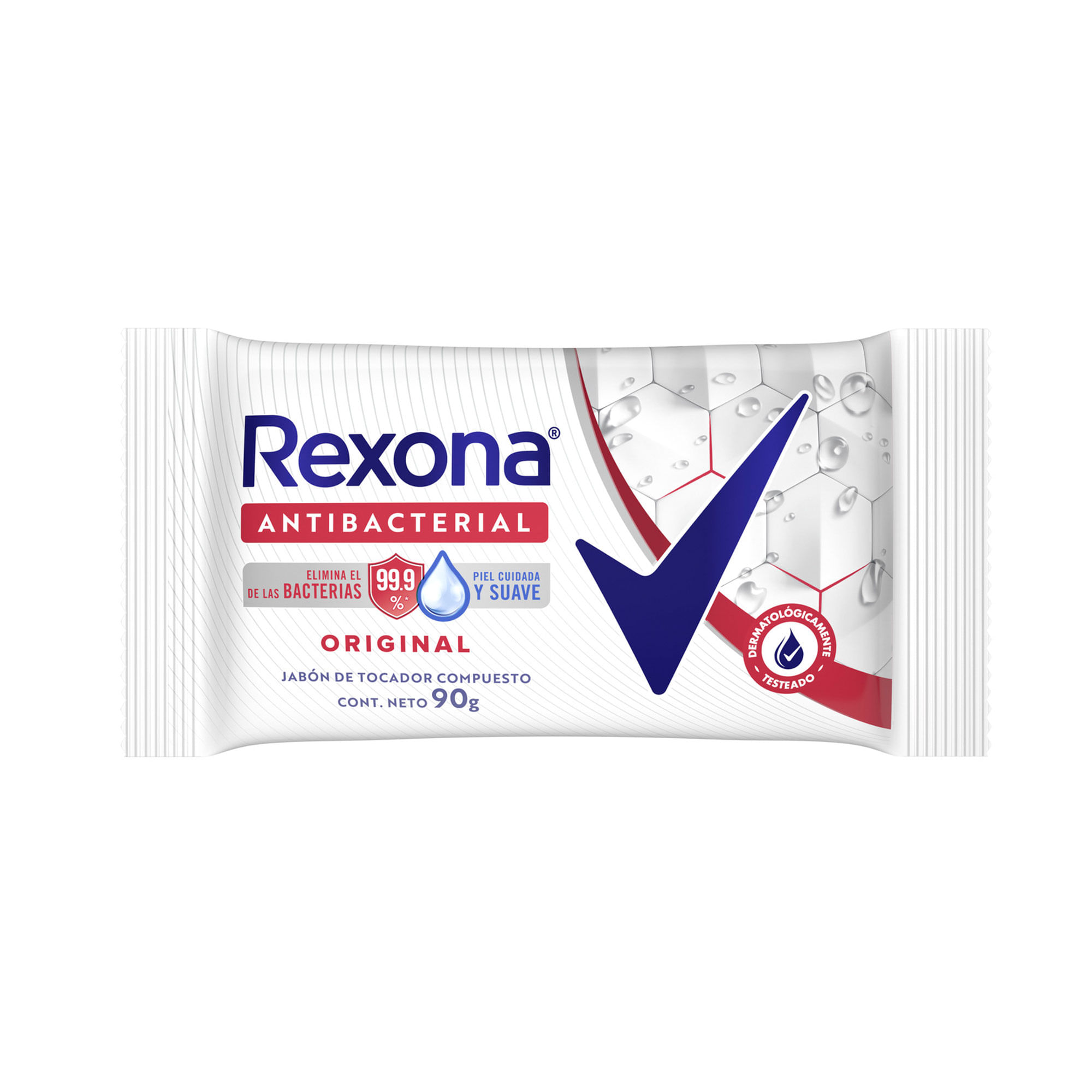 Jabón de tocador Rexona antibacterial original 90 g.