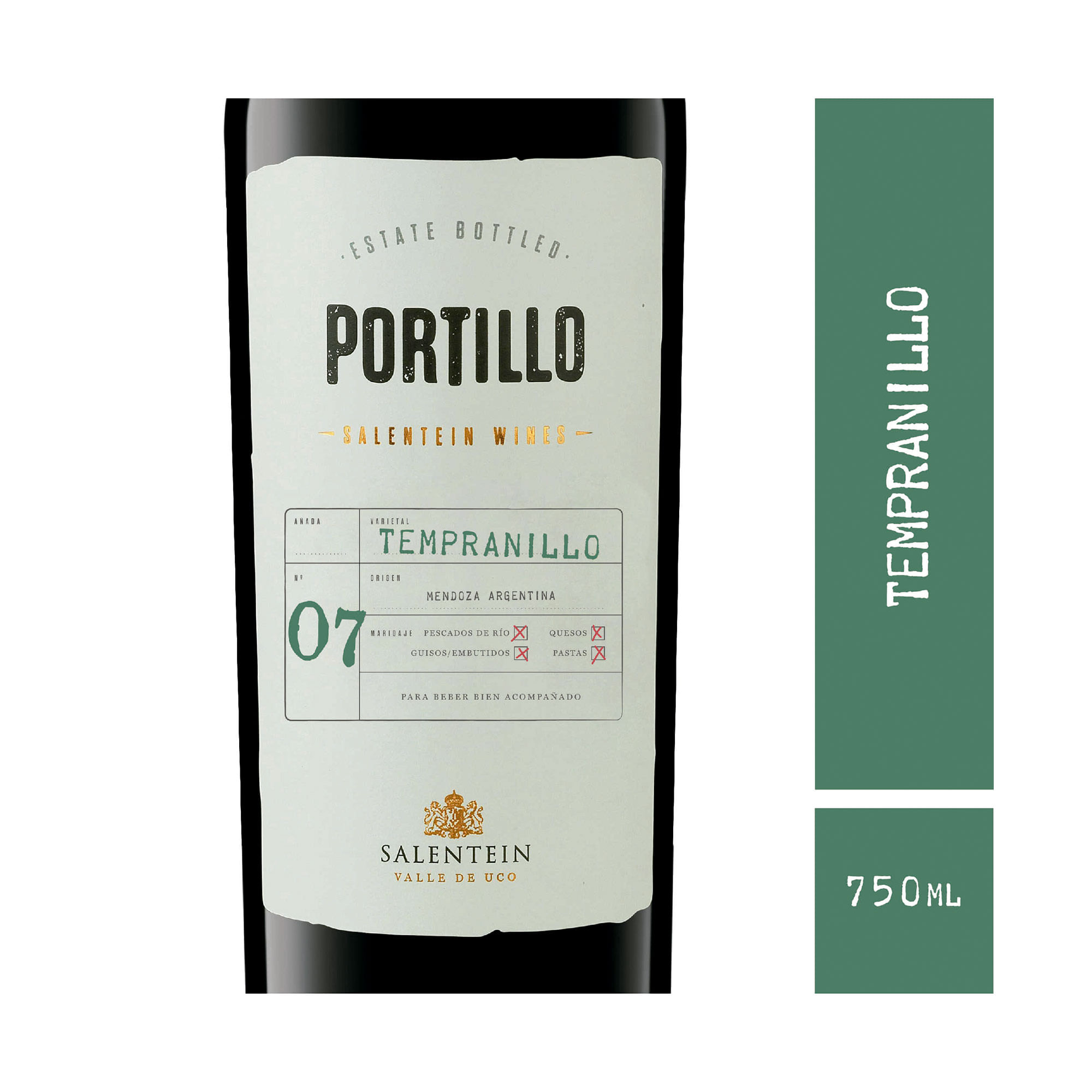 Vino tinto Tempranillo Portillo 750 ml