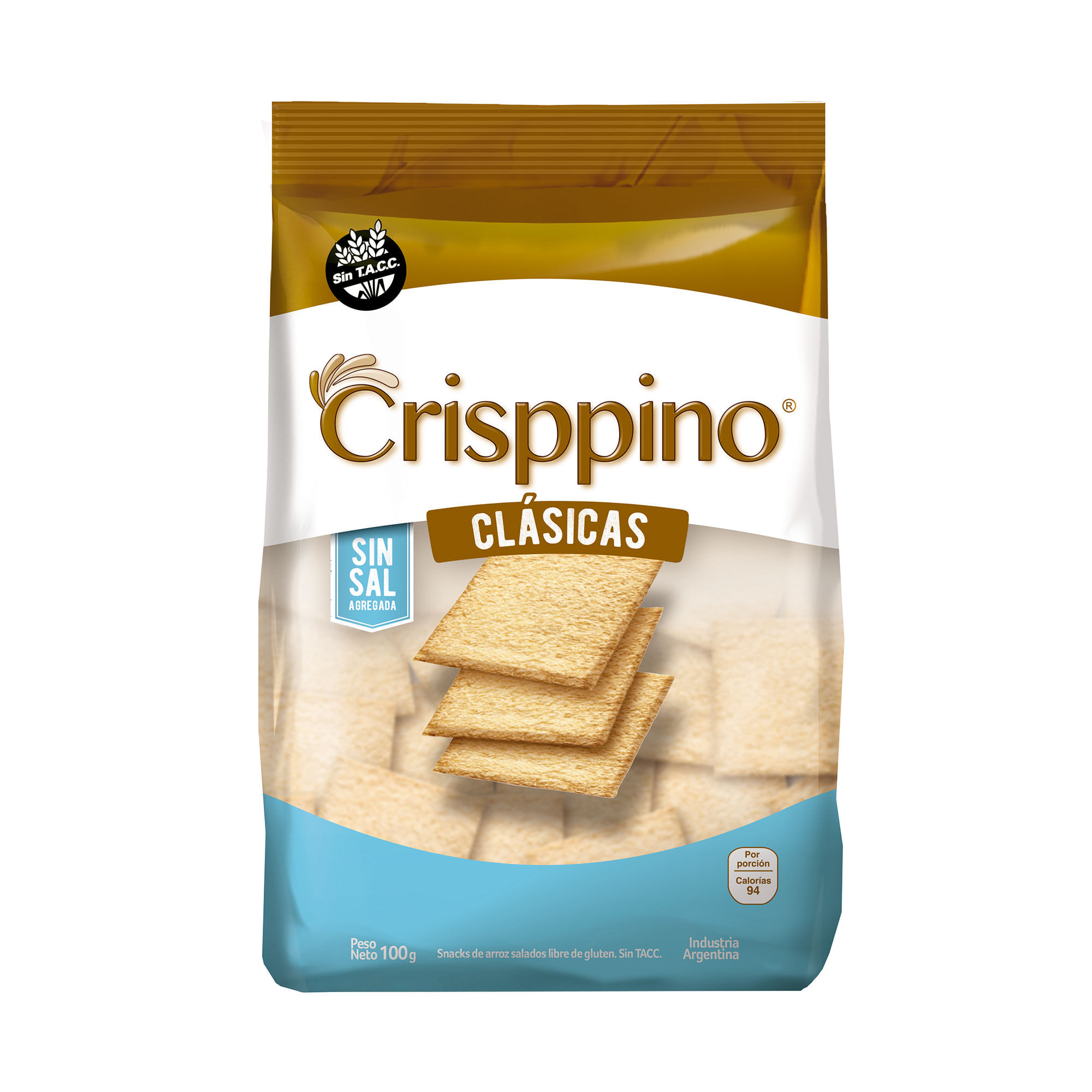Galletitas de arroz sin sal Crisppino 100 g. sin TACC