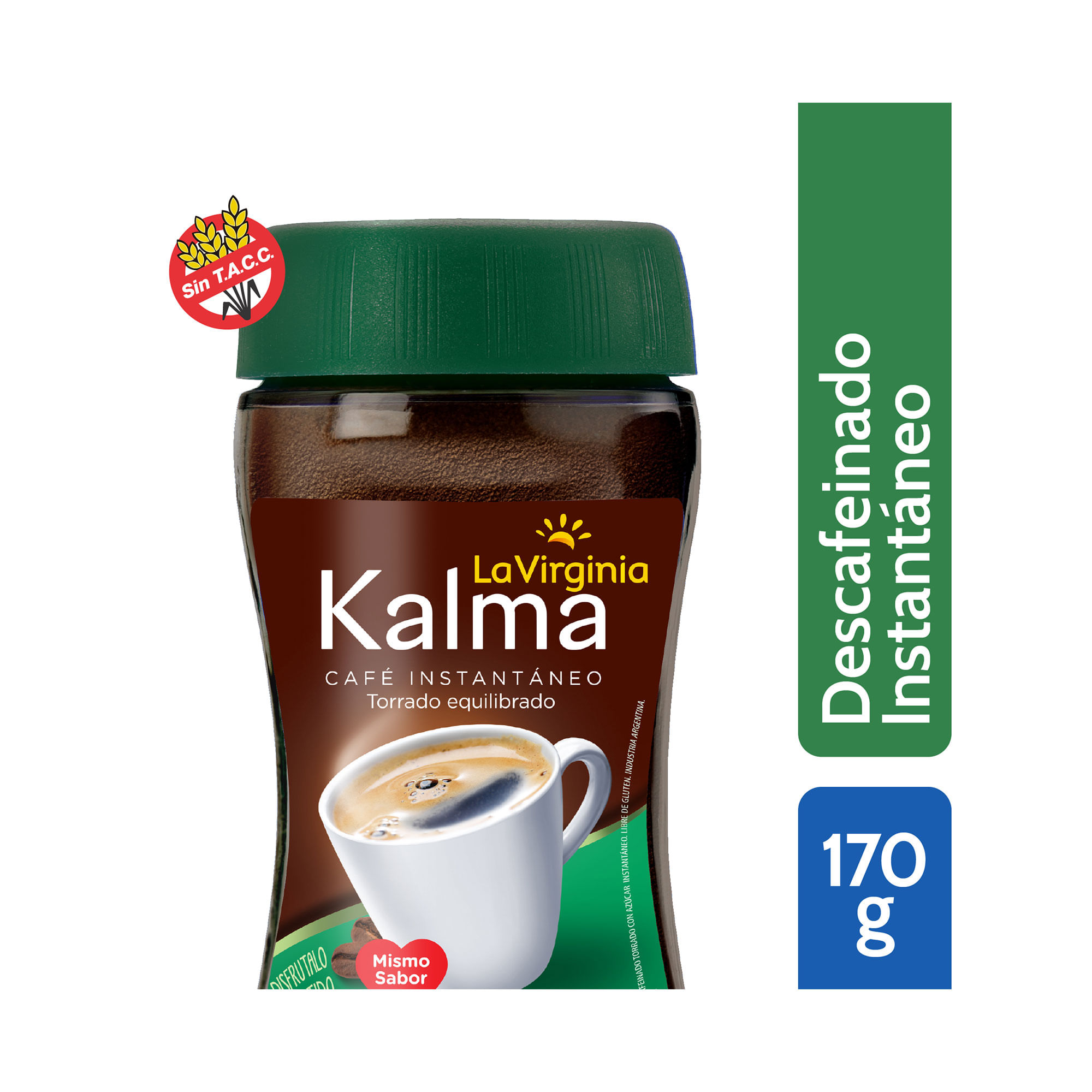 Café descafeinado instantáneo La Virginia kalma 170 g.