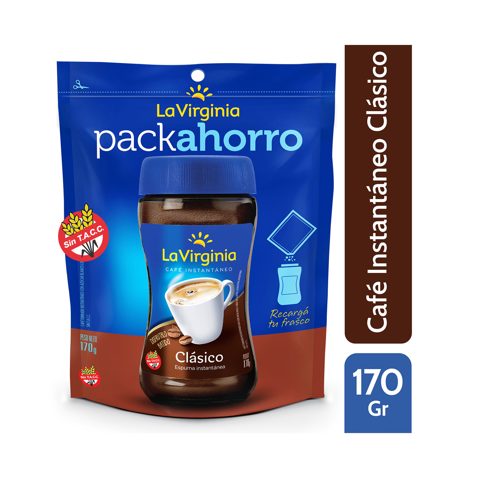 Café instantáneo La Virginia clásico especial dp 170 g.