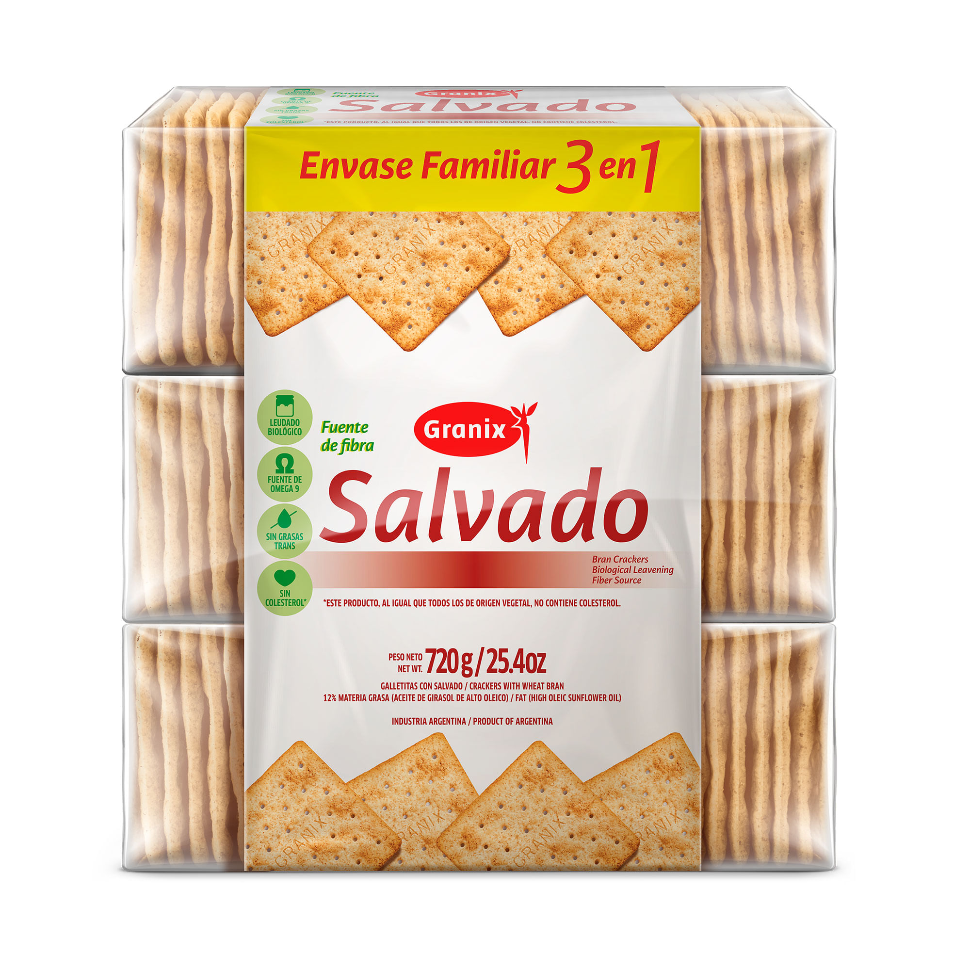 Galletitas crackers Granix salvado 720 g.