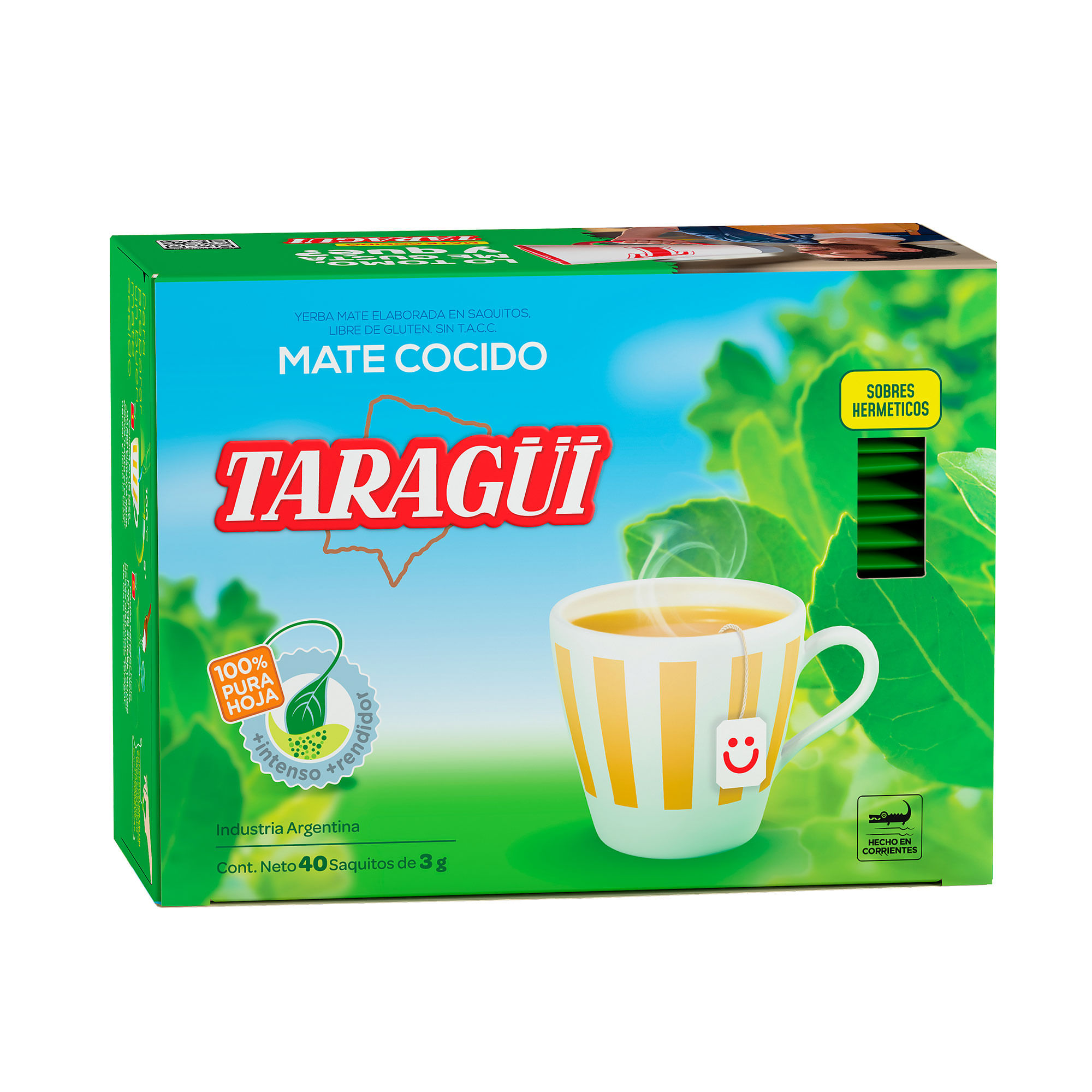 Mate cocido en saquitos ensobrados Taragüi 40 u.