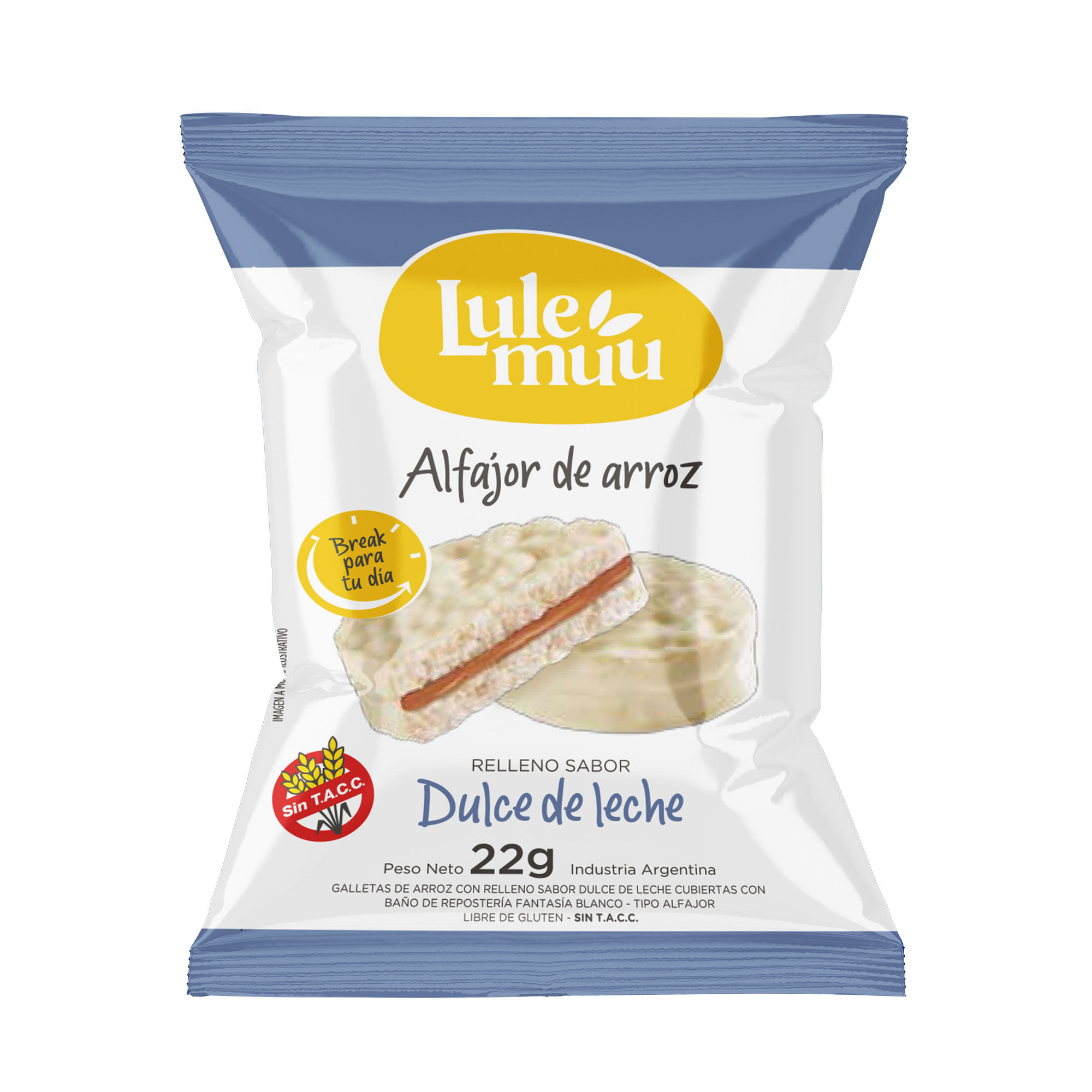 Alfajor de arroz Lulemuu blanco 22 g.