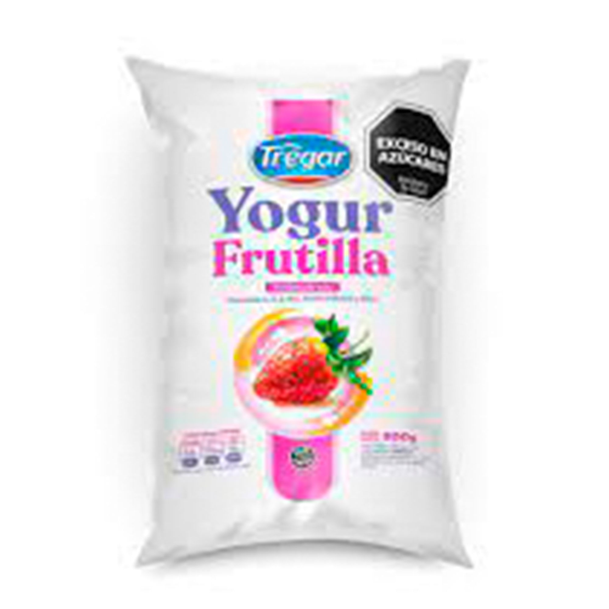 Yogur semidescremado bebible Tregar de frutilla 900 g.