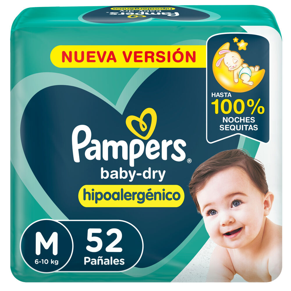 Pañales Pampers baby dry M 52 uni