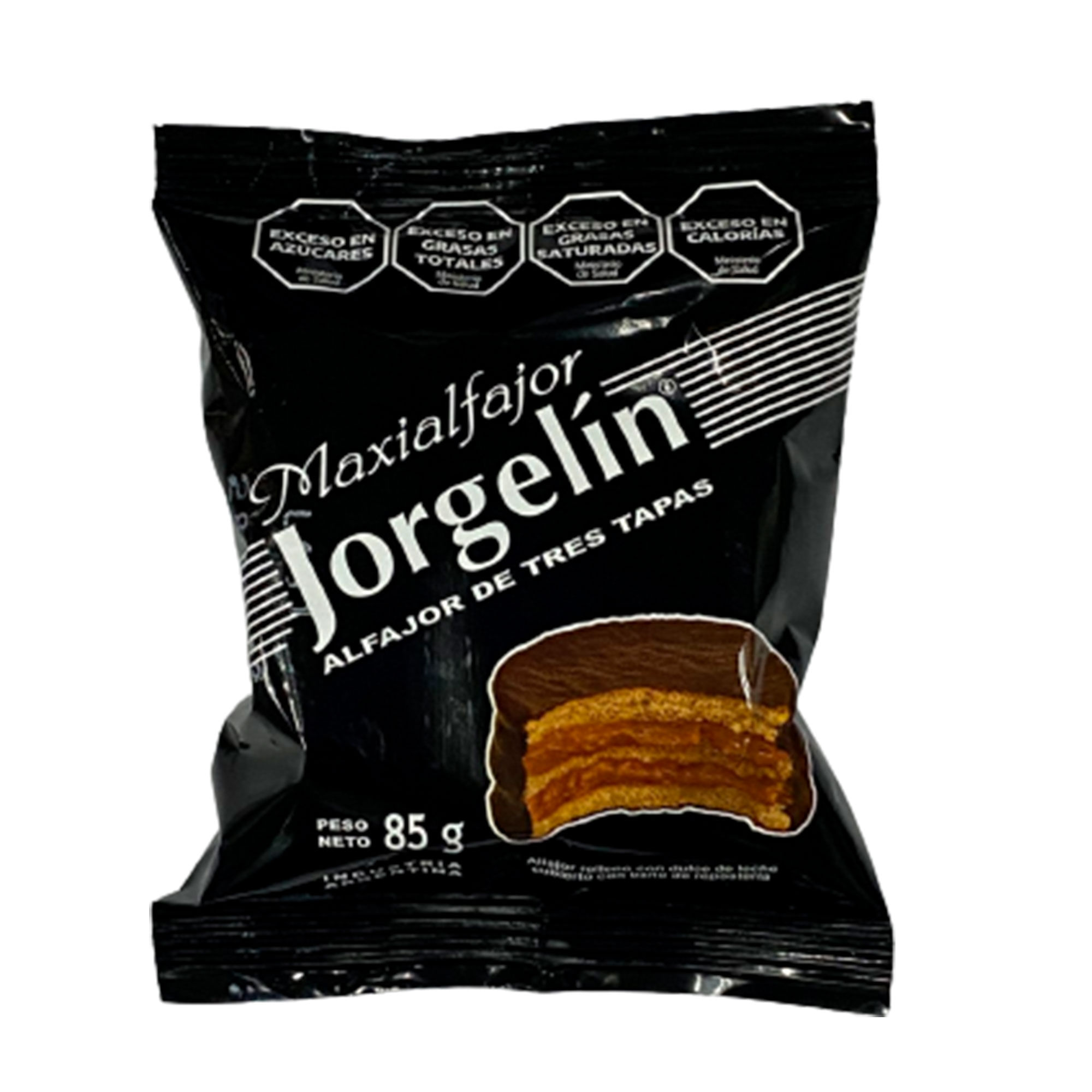Alfajor Jorgelín chocolate y dulce de leche triple 85 g.