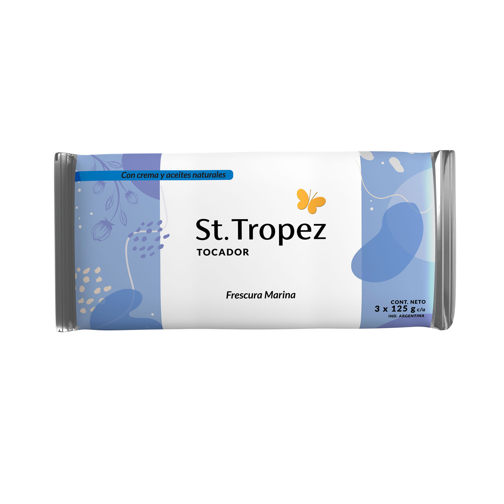 Jabón de tocador Saint Tropez frescura marina 3 u. x 125 g.
