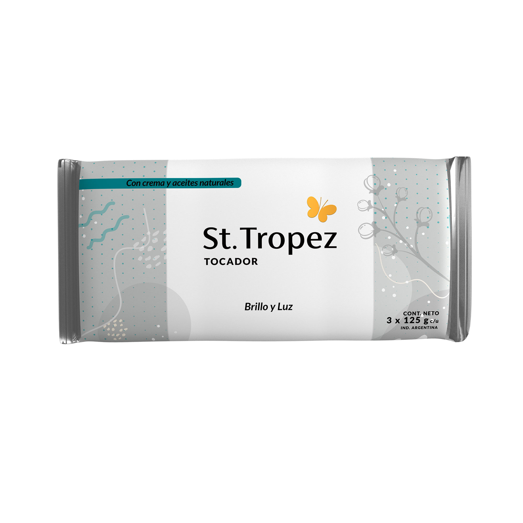 Jabón de tocador Saint Tropez brillo y luz 3 u. x 125 g.