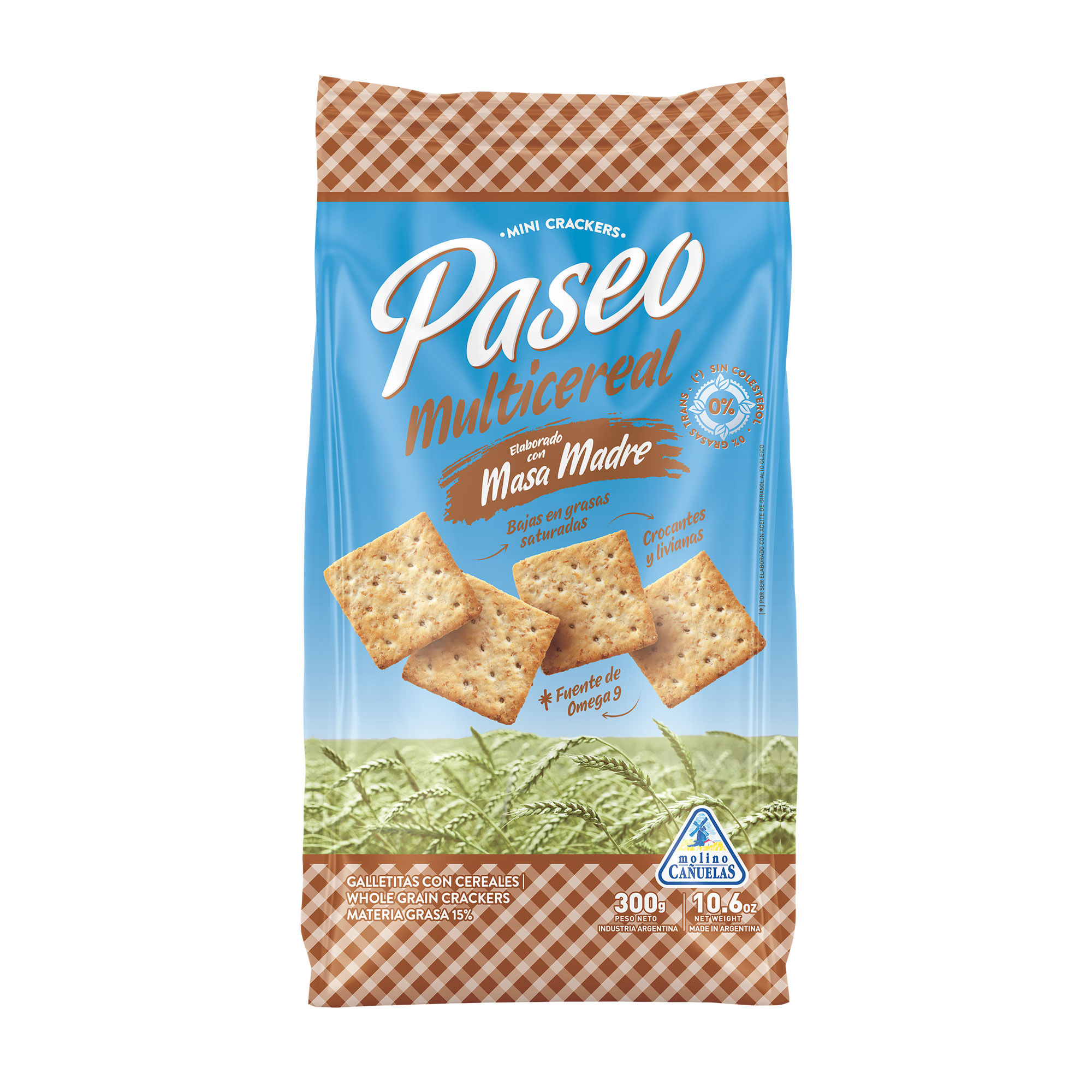 Galletitas crackers Paseo multicereal 300 g.