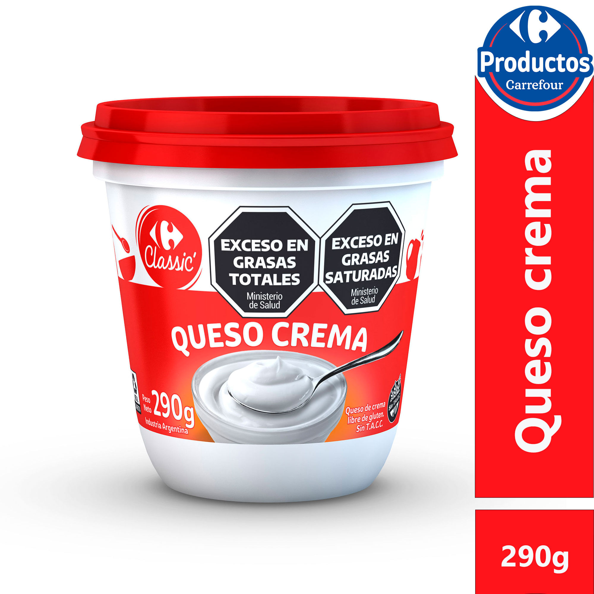 Queso crema Carrefour classic tradicional 290 g.