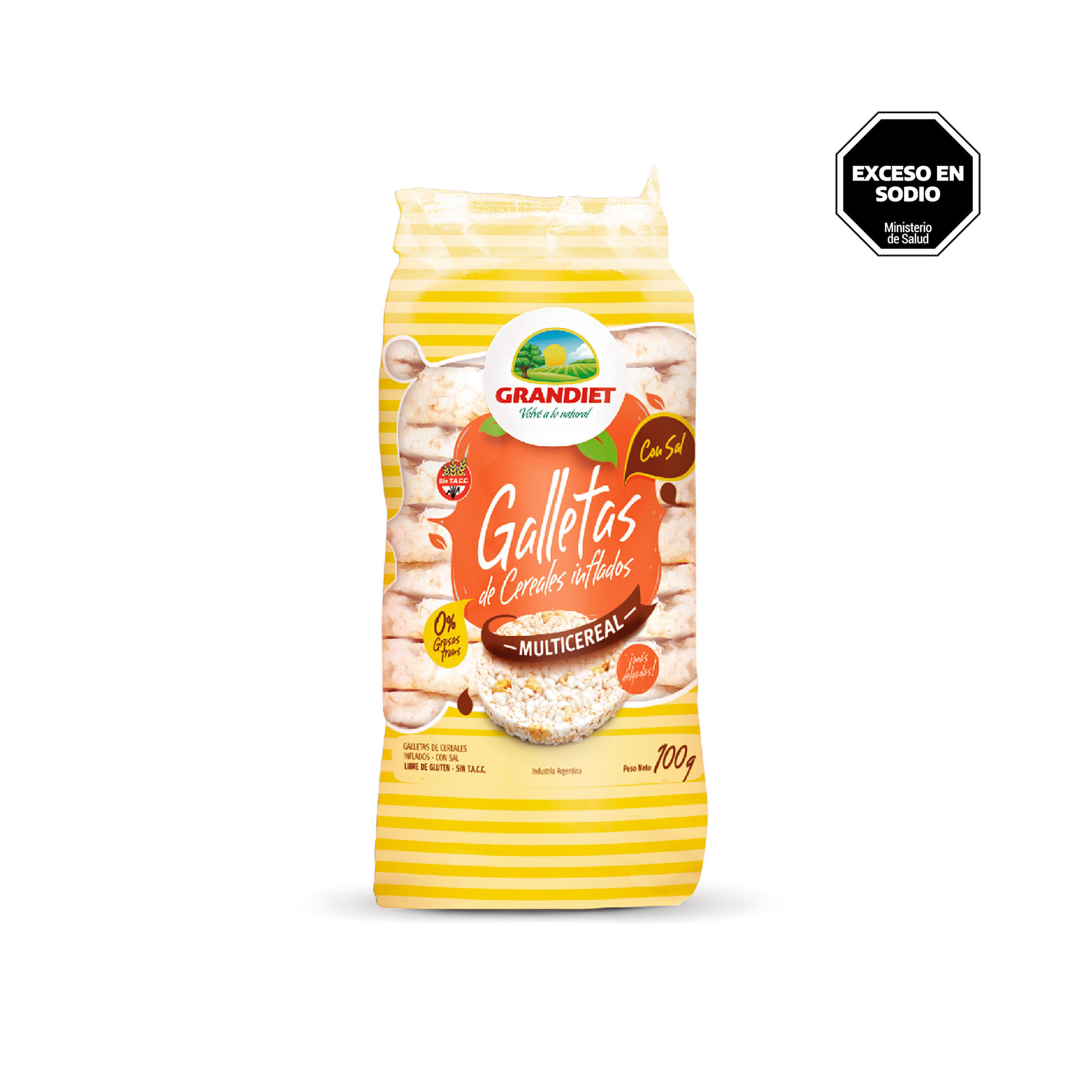 Galletas de arroz Grandiet multicereales con sal 100 g.