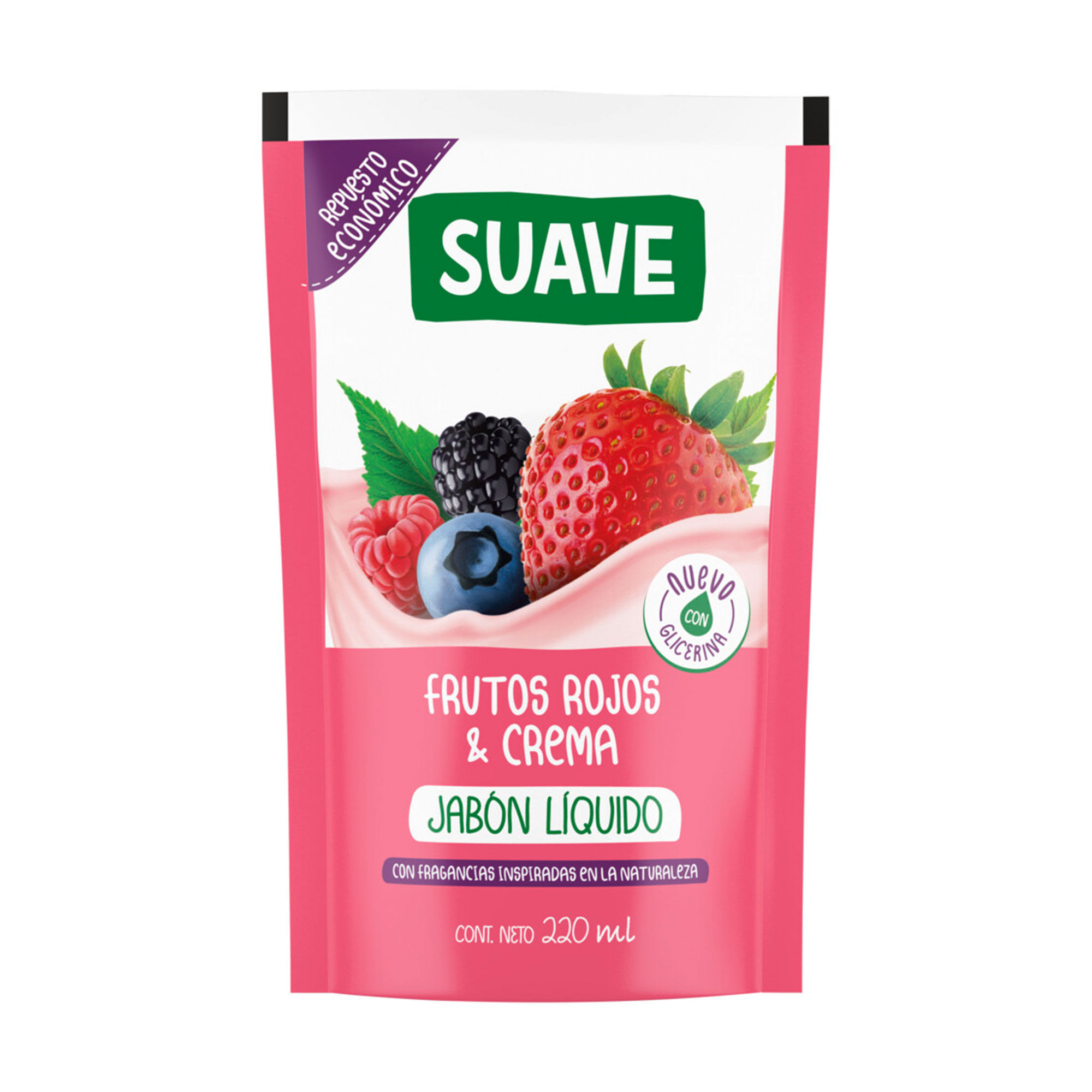 Jabón líquido Suave rep frutos rojos crema 220 cc