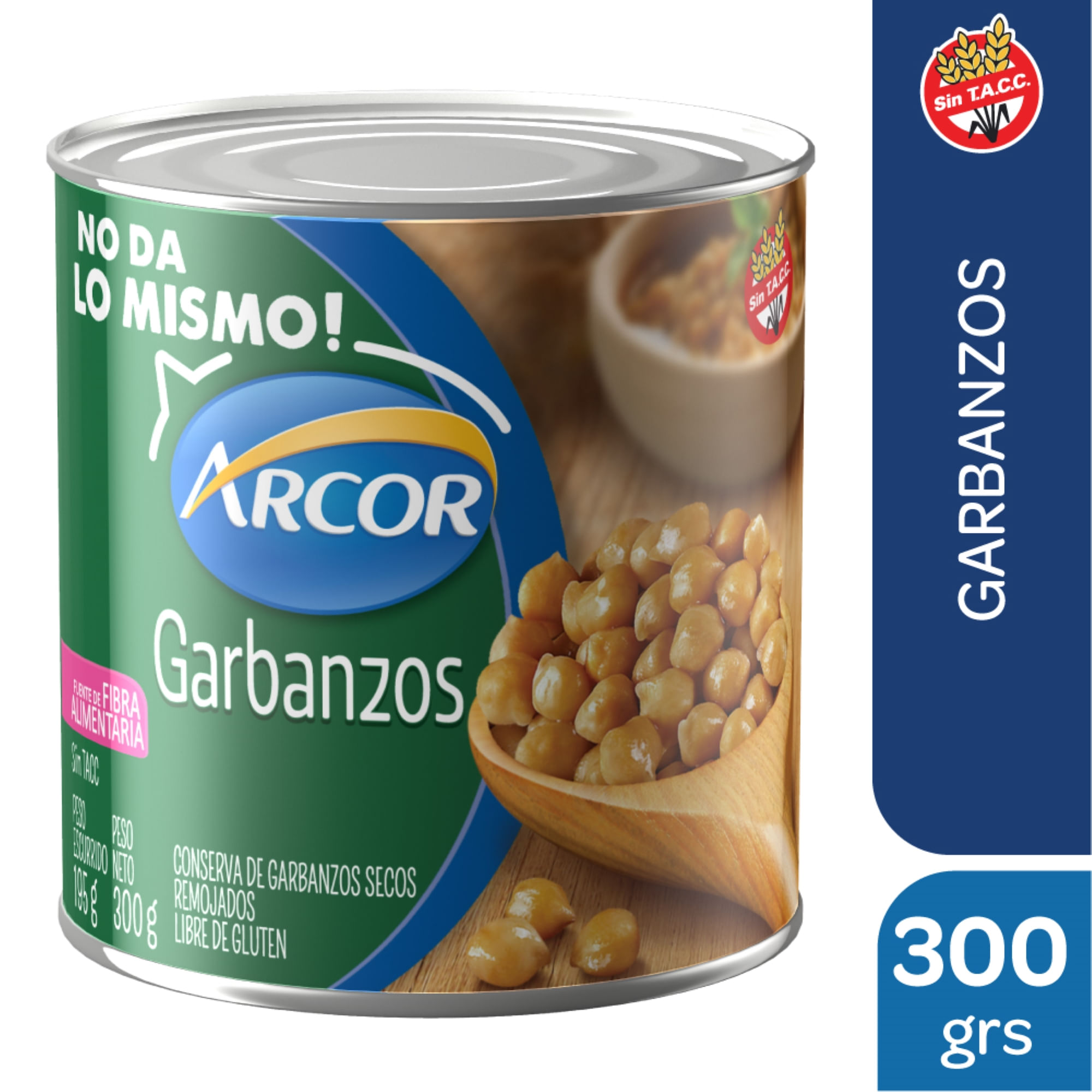Garbanzos secos Arcor lata 300 g.