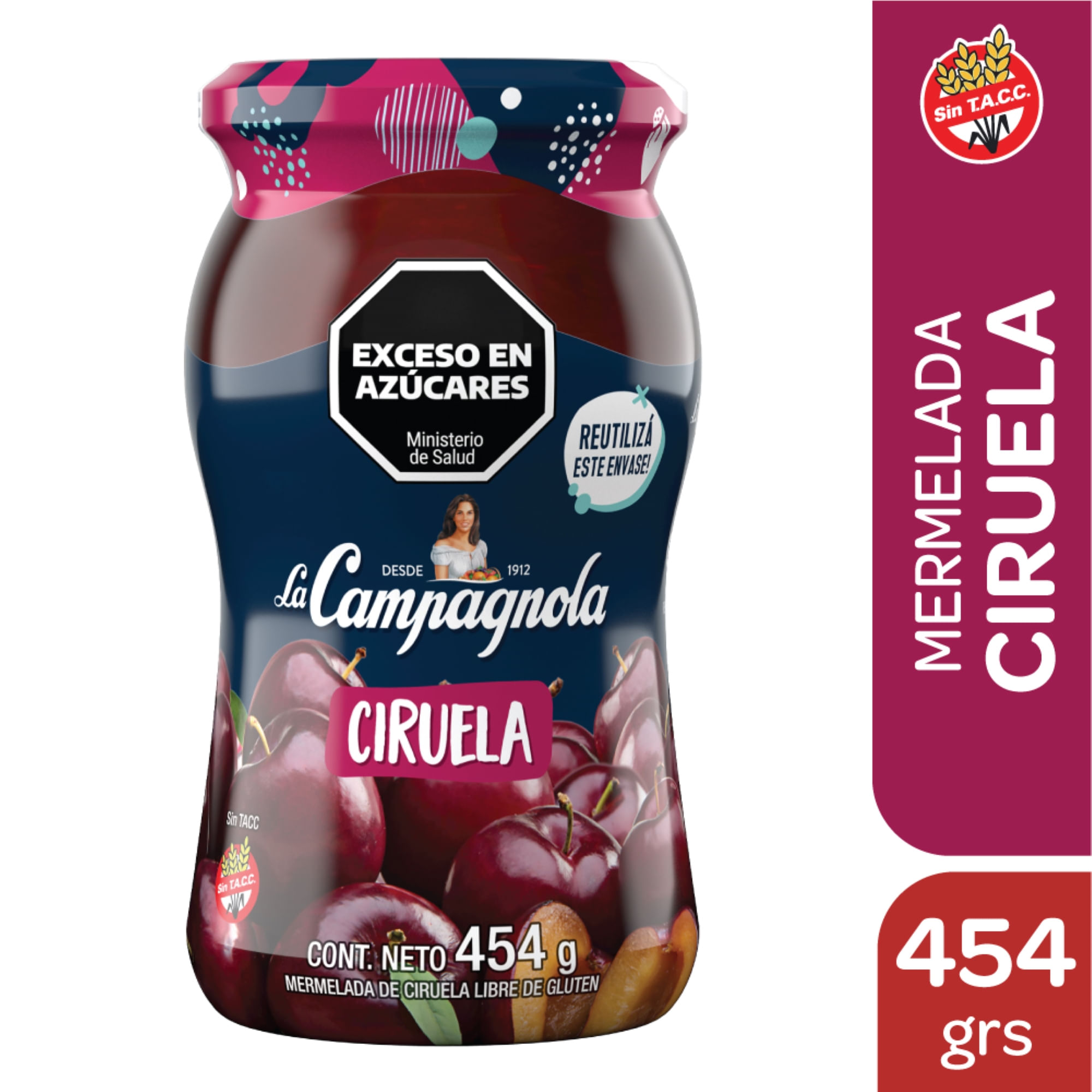 Mermelada de ciruela La Campagnola 454 g.