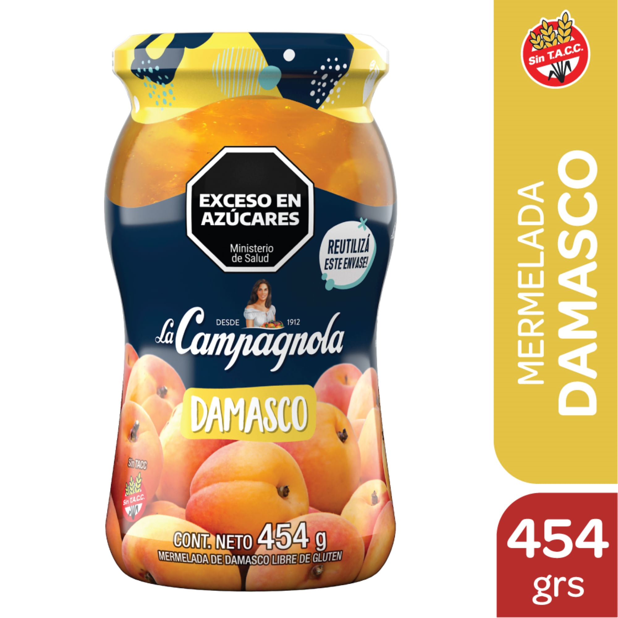 Mermelada damasco La Campagnola 454 g.
