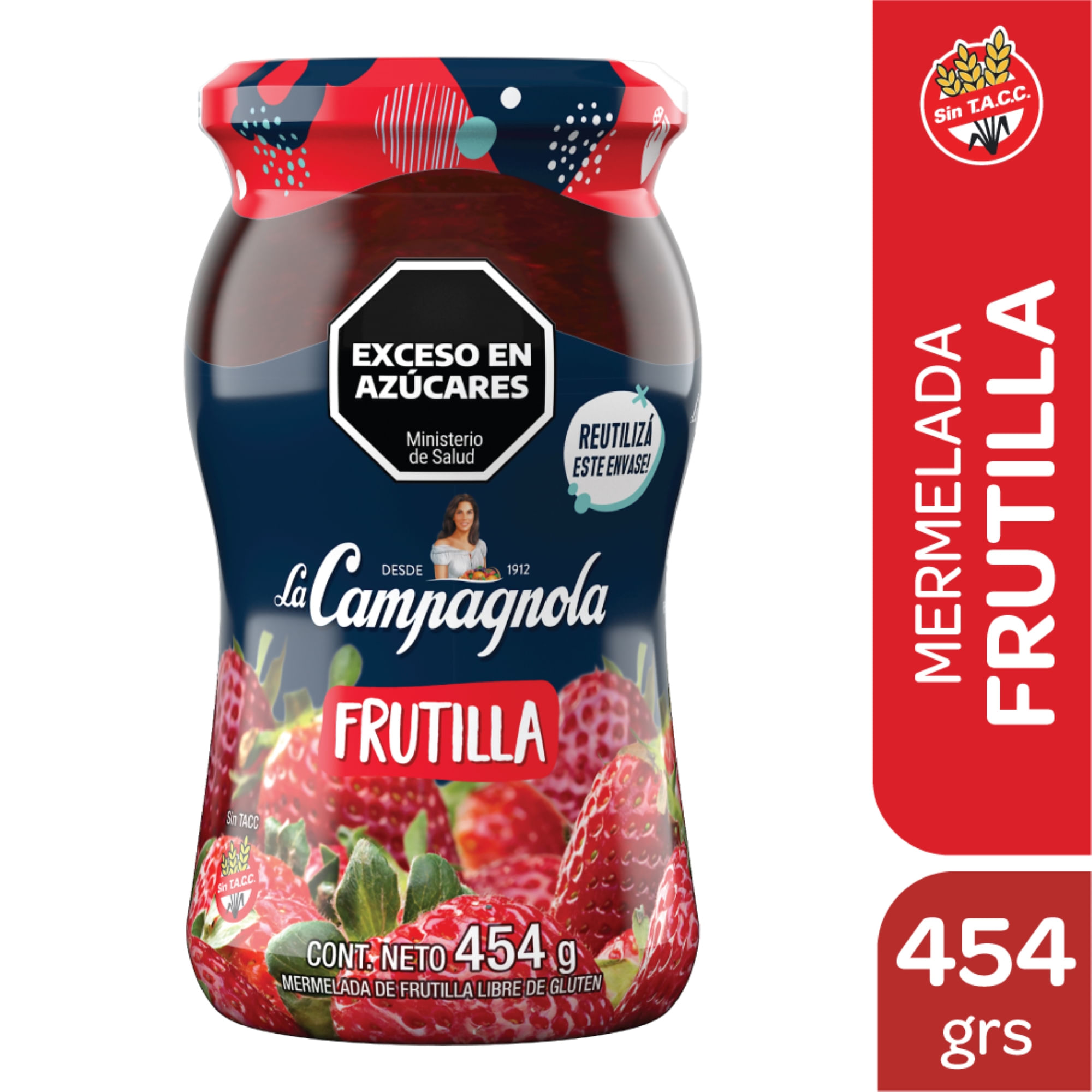 Mermelada de frutilla La Campagnola 454 g.