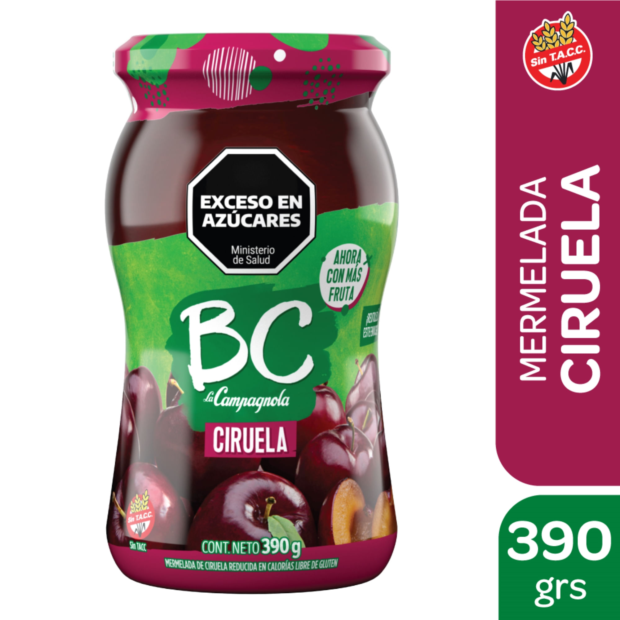 Mermelada BC La Campagnola ciruela 390 g.