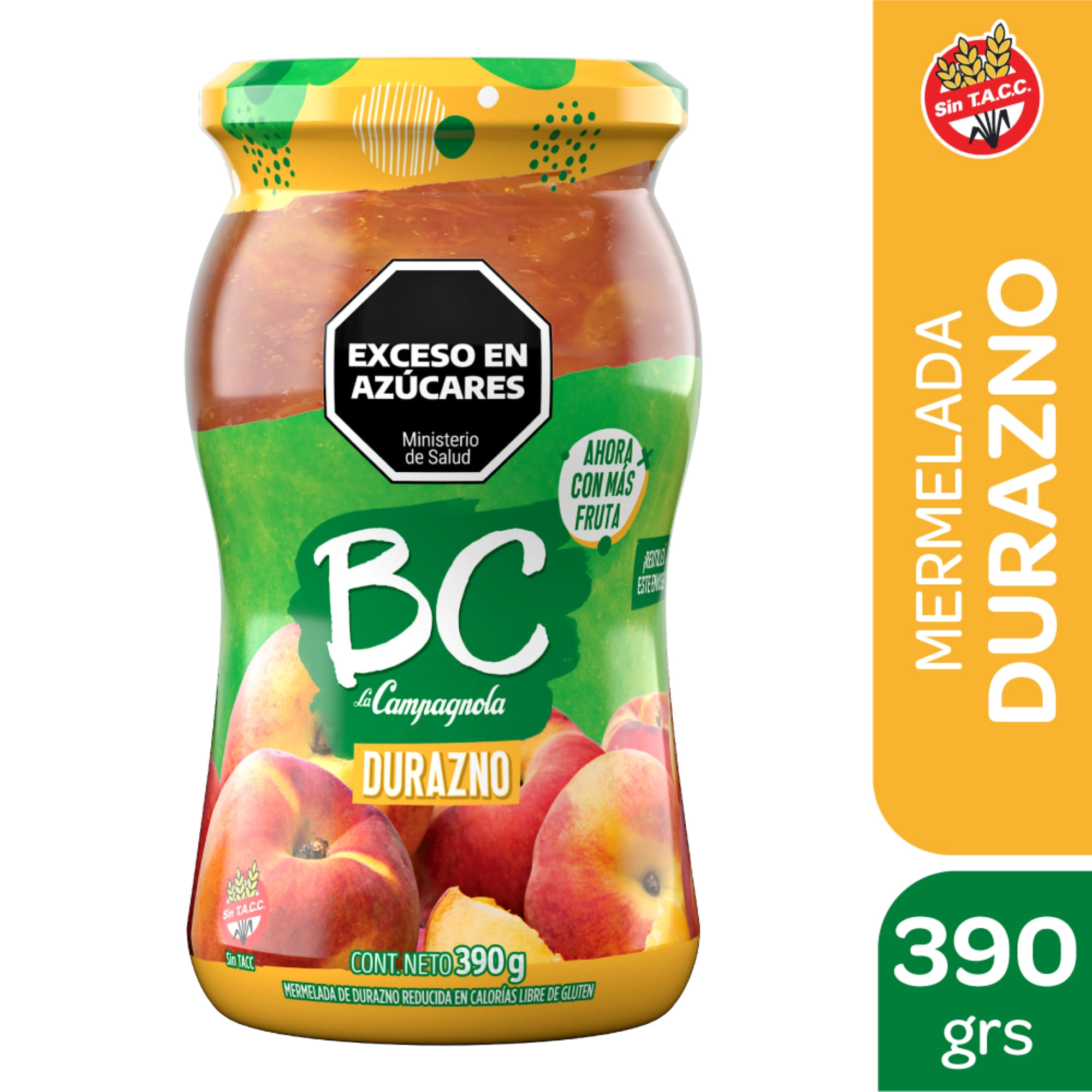 Mermelada BC La Campagnola durazno 390 g.