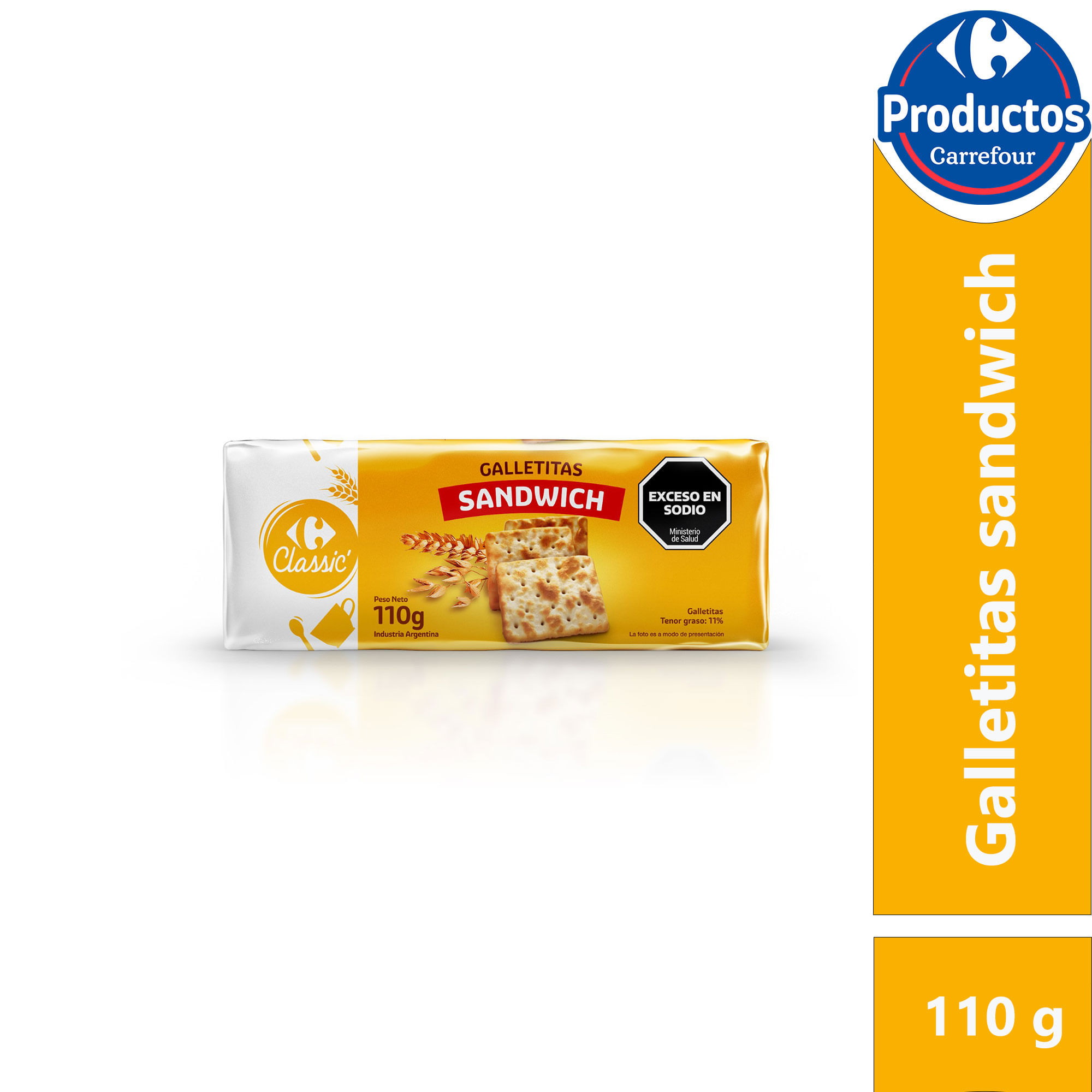 Galletitas crackers Carrefour classic sandwich 110 g.
