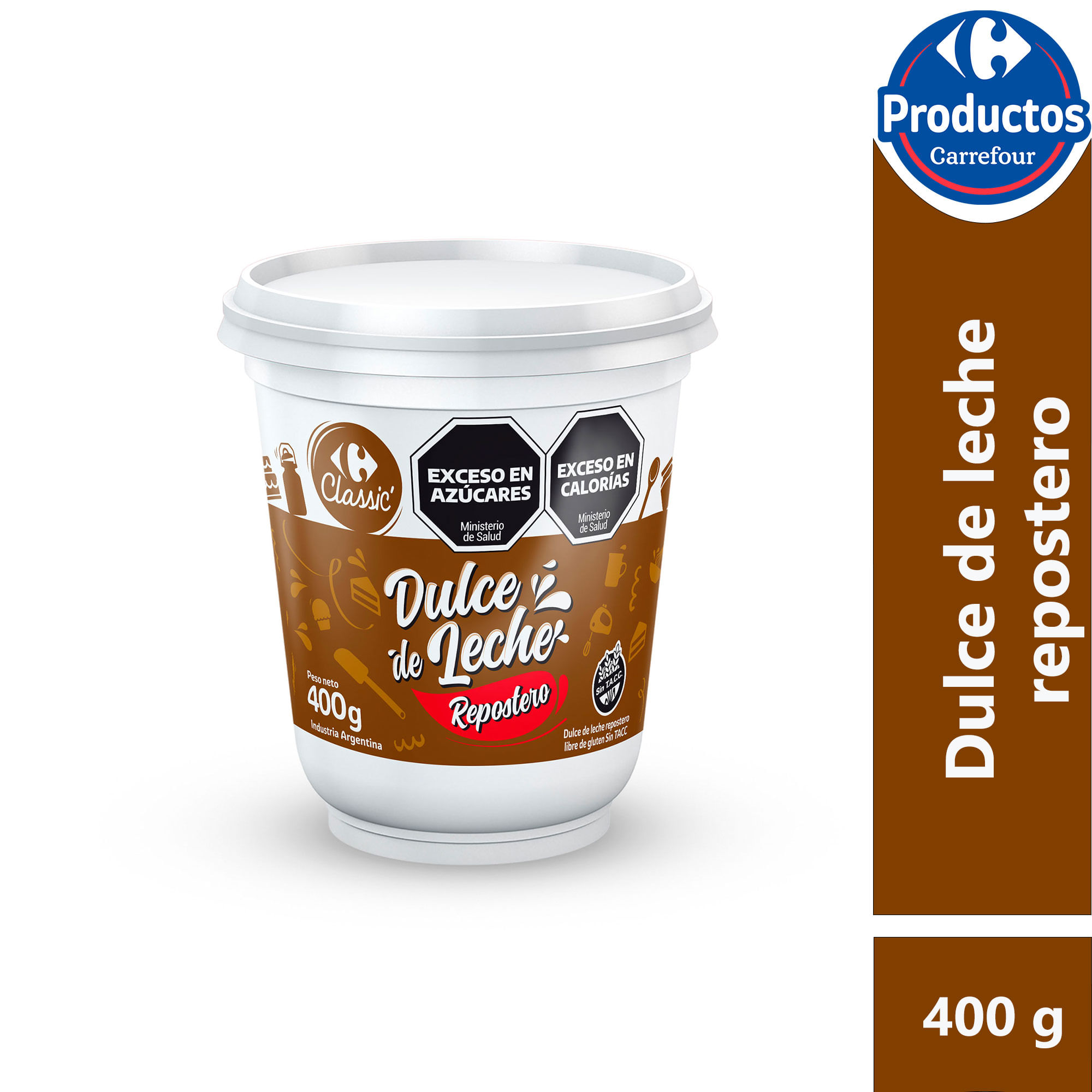 Dulce de leche repostero Carrefour classic en pote 400 g.