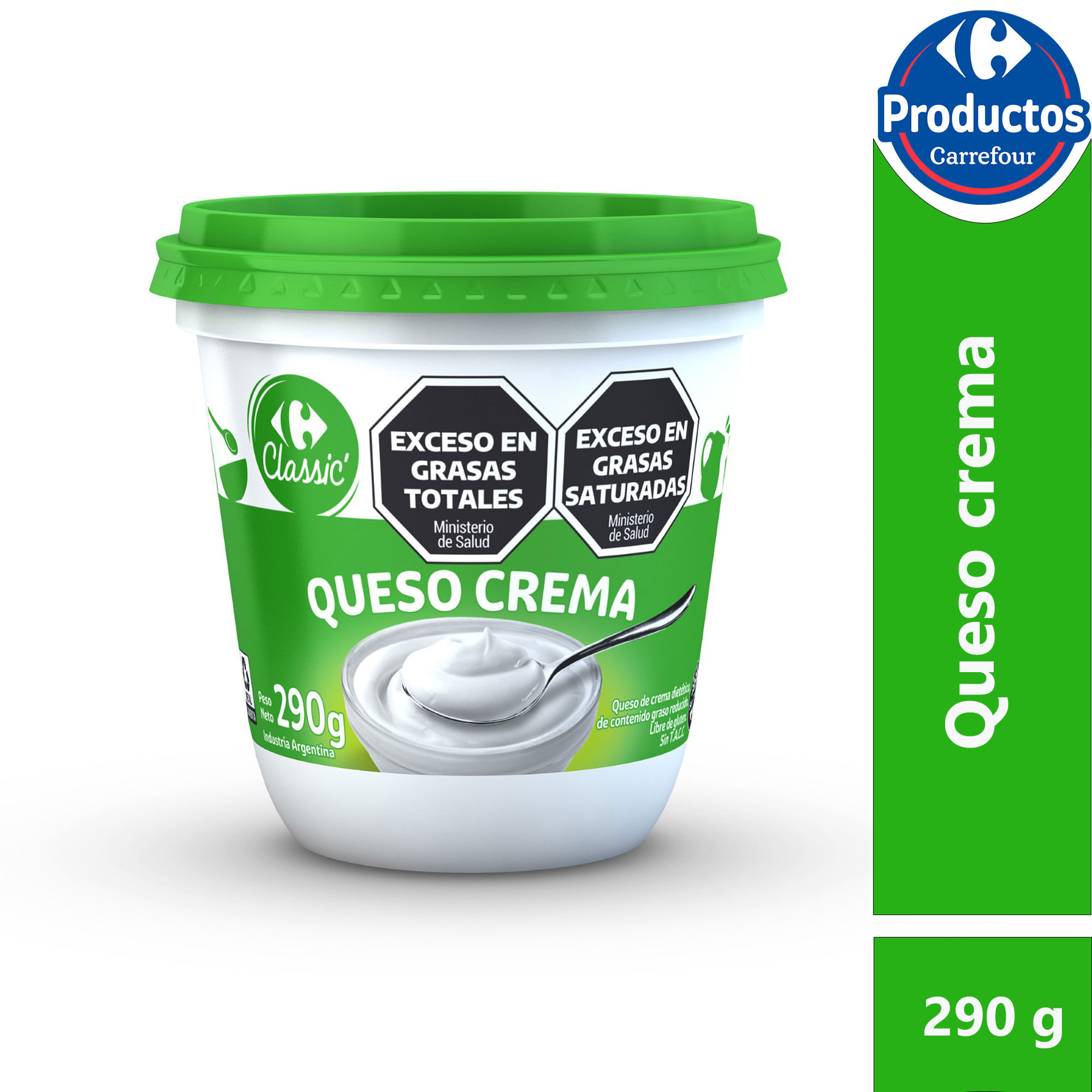 Queso crema light Carrefour classic 290 g.