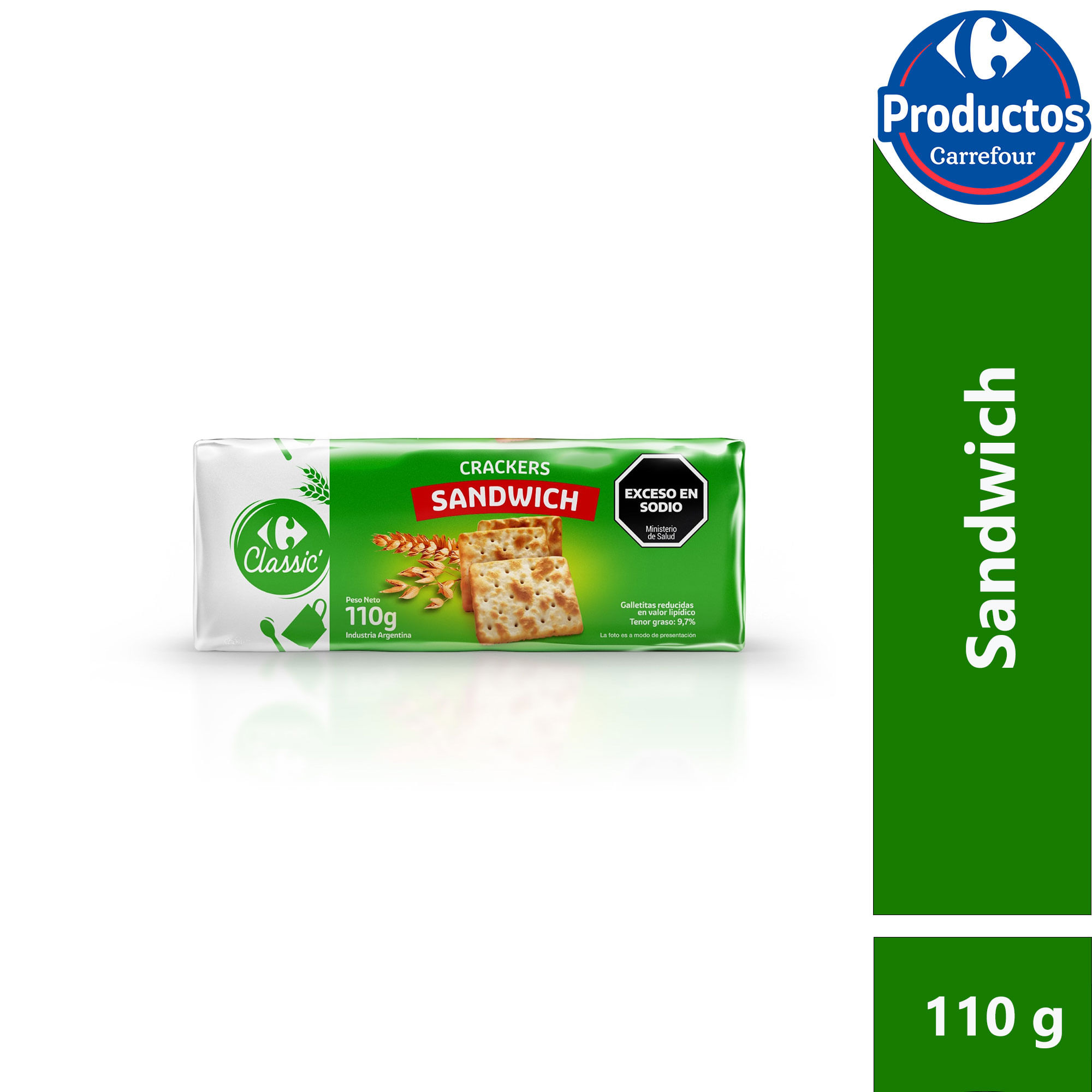 Galletitas crackers light Carrefour classic 110 g.
