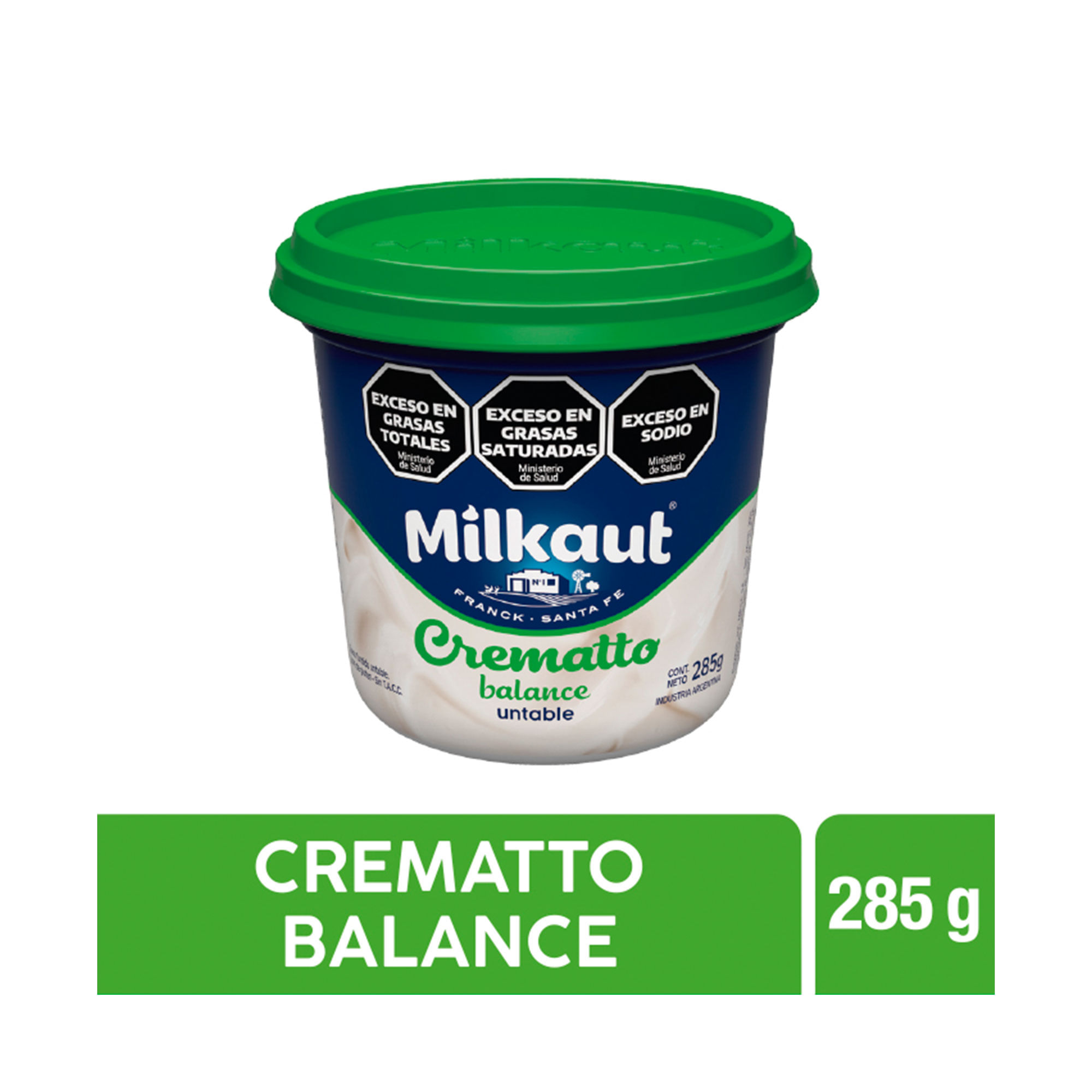 Queso untable Milkaut crematto en pote 285 g.