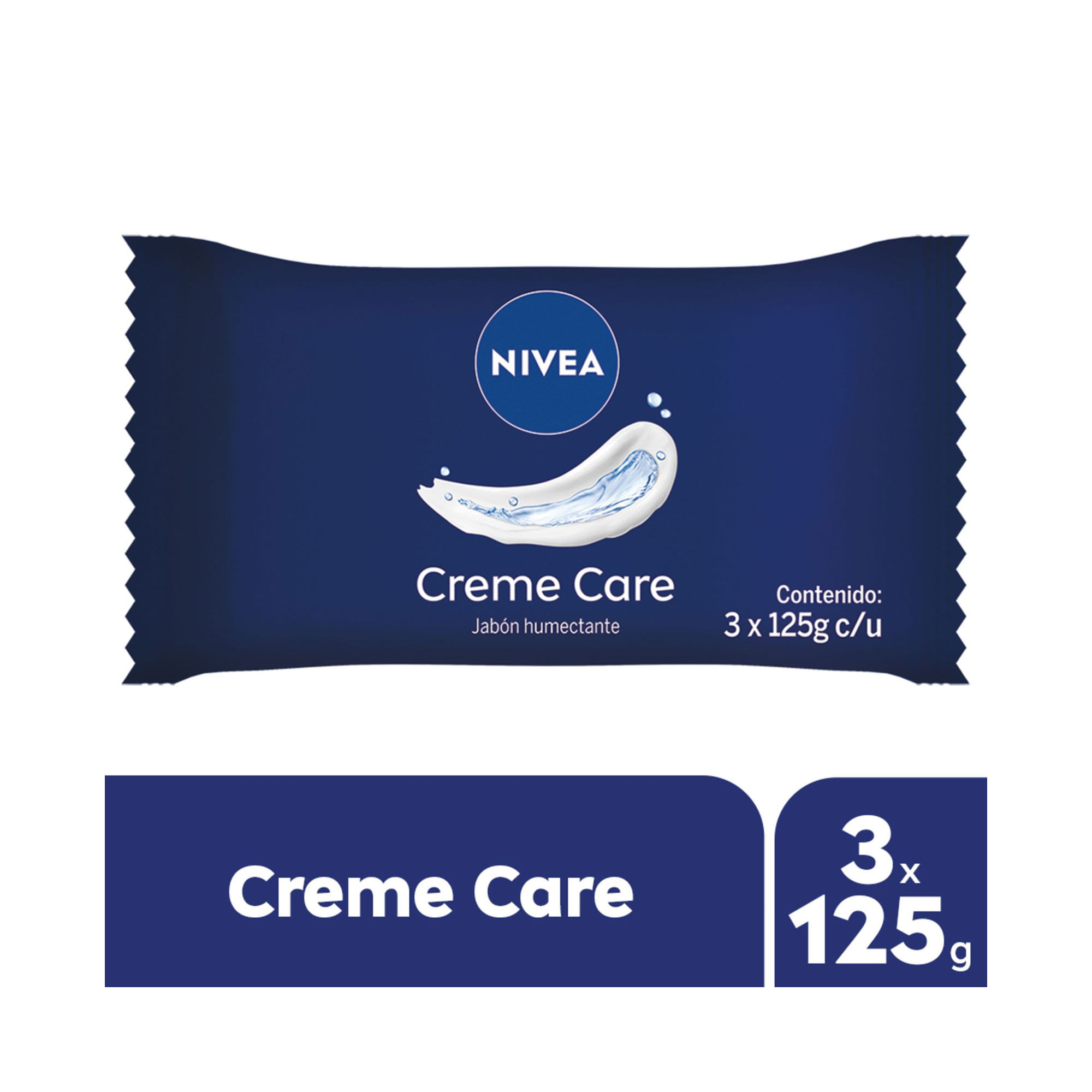 Jabón humectante Nivea Creme Care para todo tipo de piel x3 125 grs