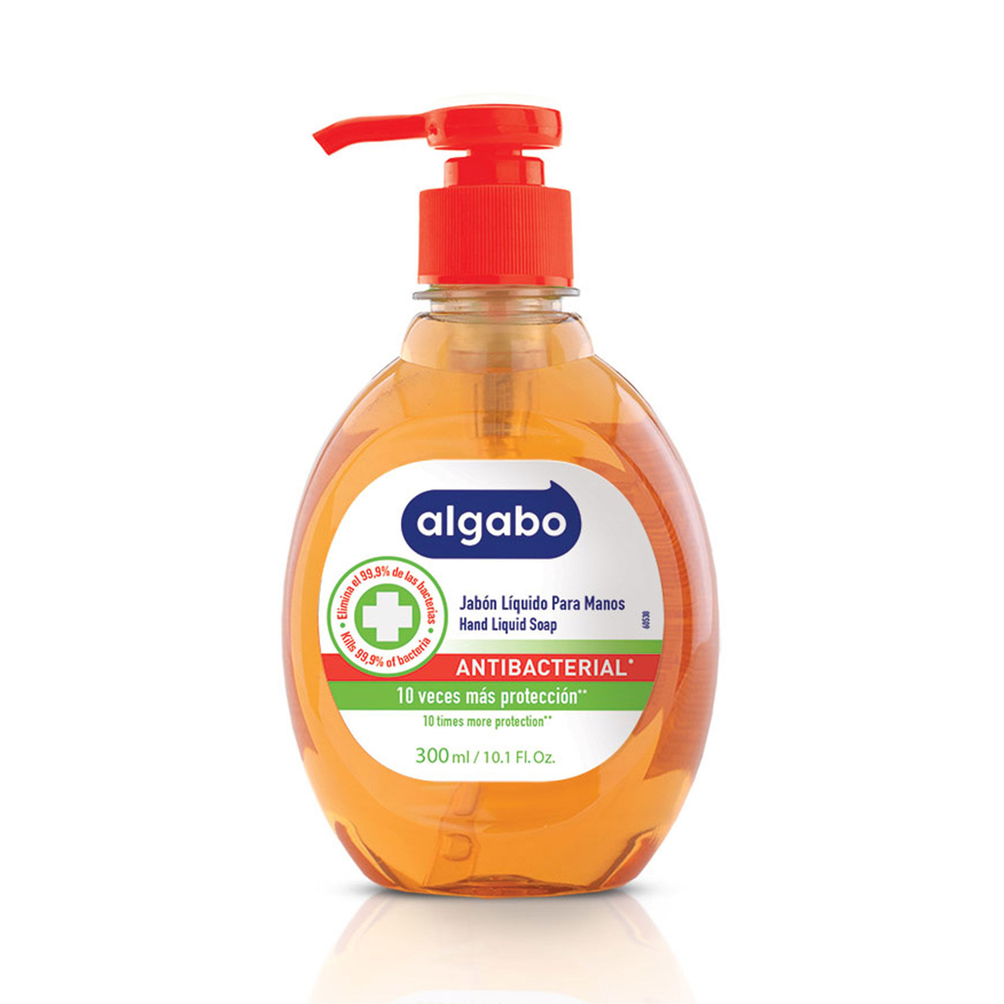 Jabón líquido antibacterial algabo 300 cc.