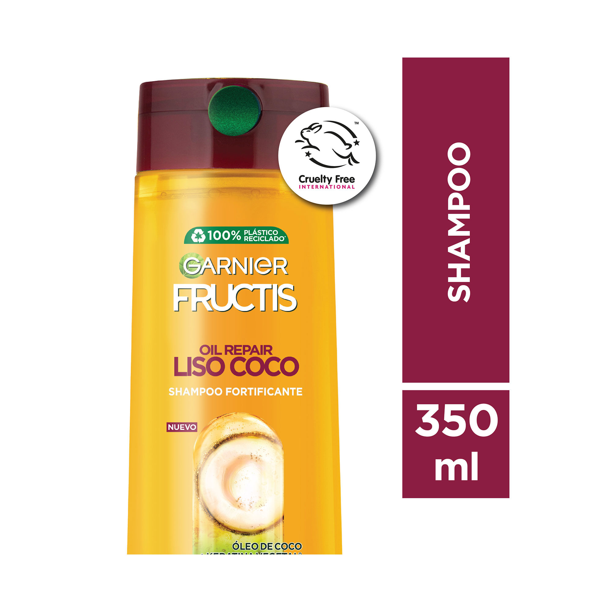 Shampoo Fructis liso coco 350 cc.