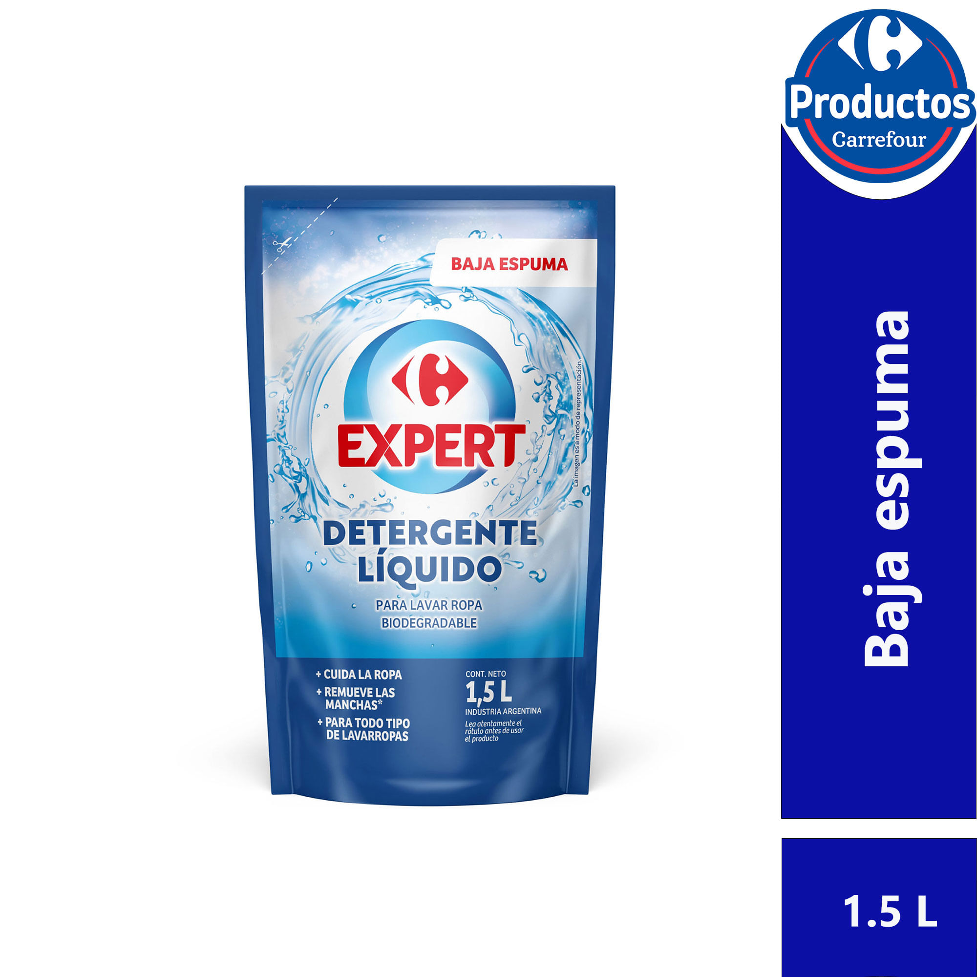 Detergente baja espuma Carrefour Expert dp 1.5 lts