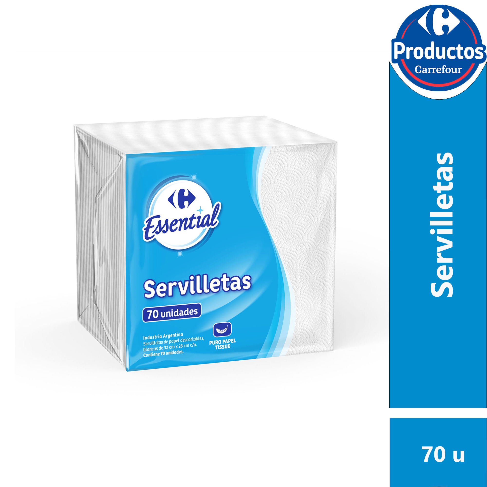 Servilletas Carrefour Essential 70 uni