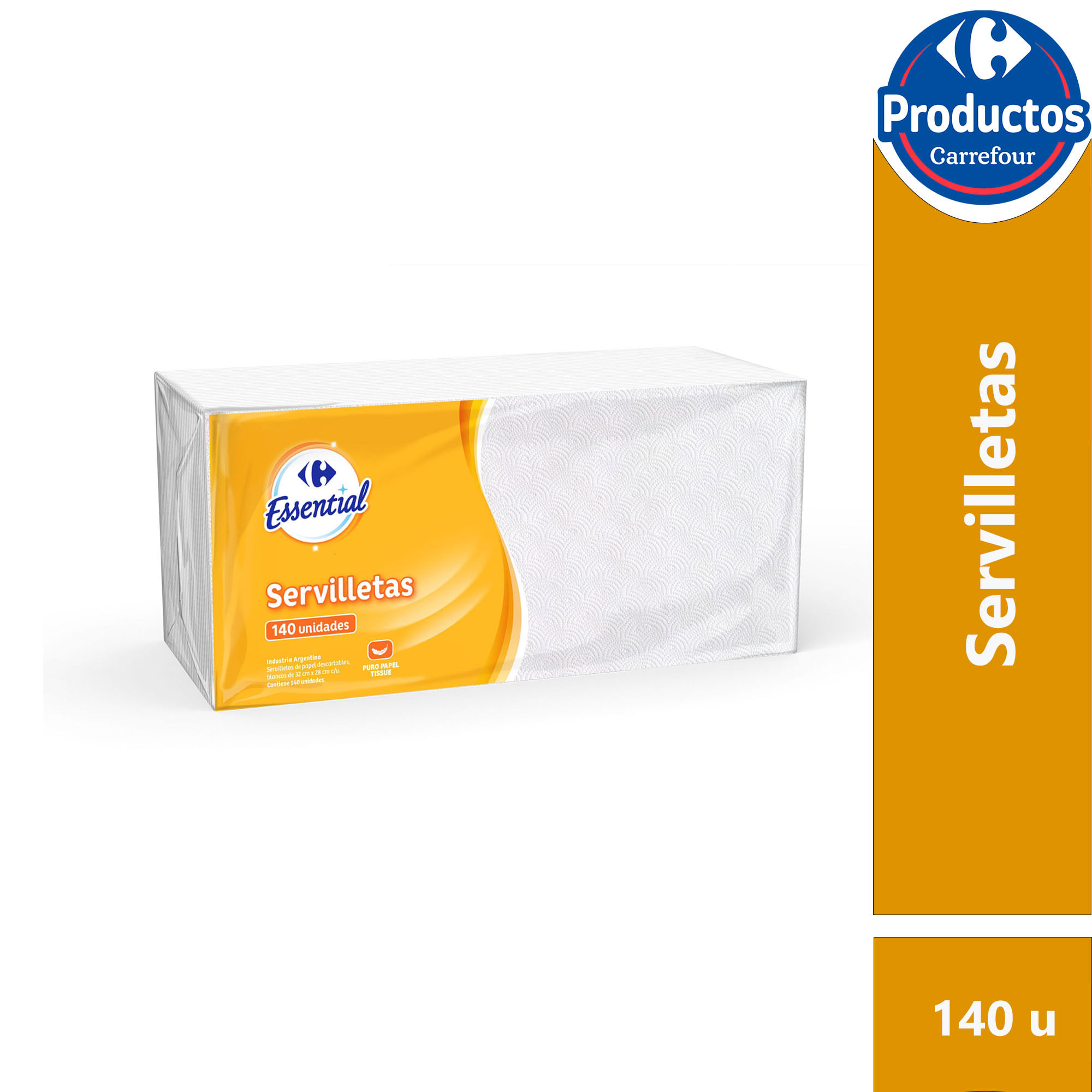 Servilletas Carrefour Essential 140 uni