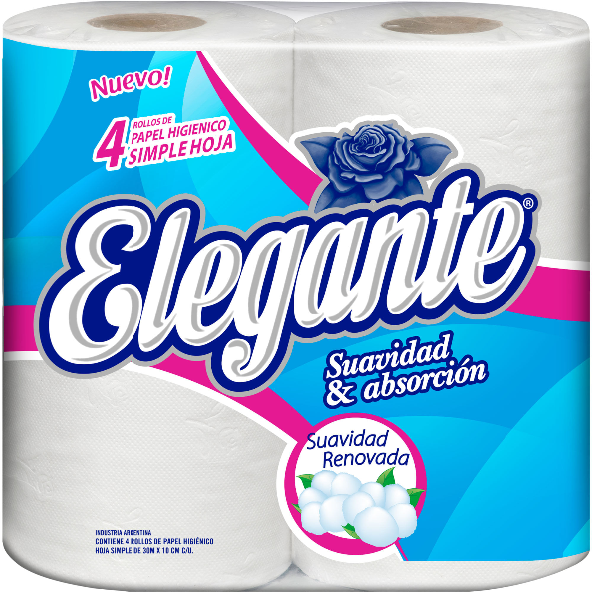 Papel higiénico hoja simple Elegante 4 x 30 m.