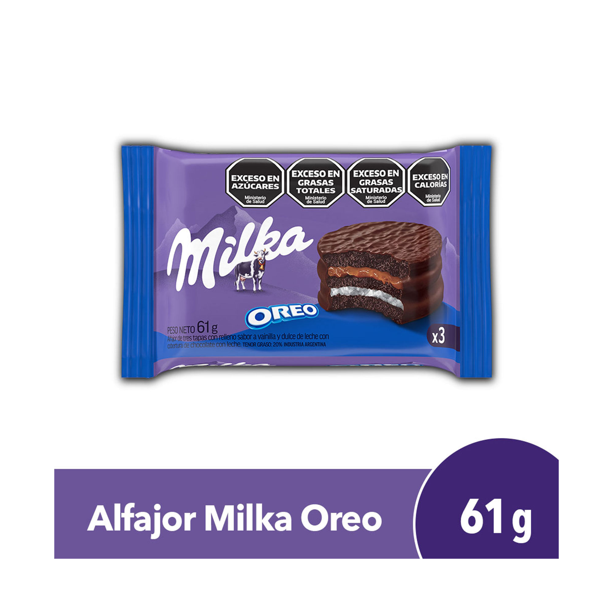 Alfajor triple Milka Oreo 61 g.