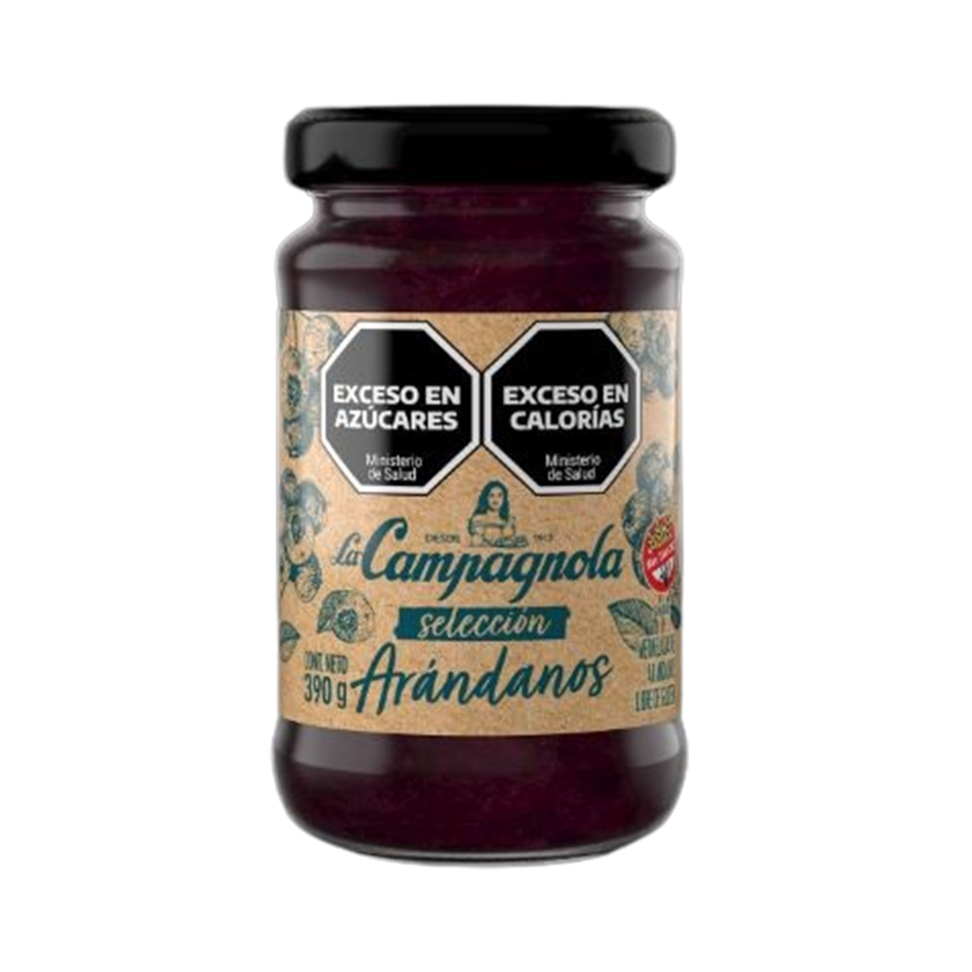 Mermelada artesanal La campagnola de arándanos 390 g.