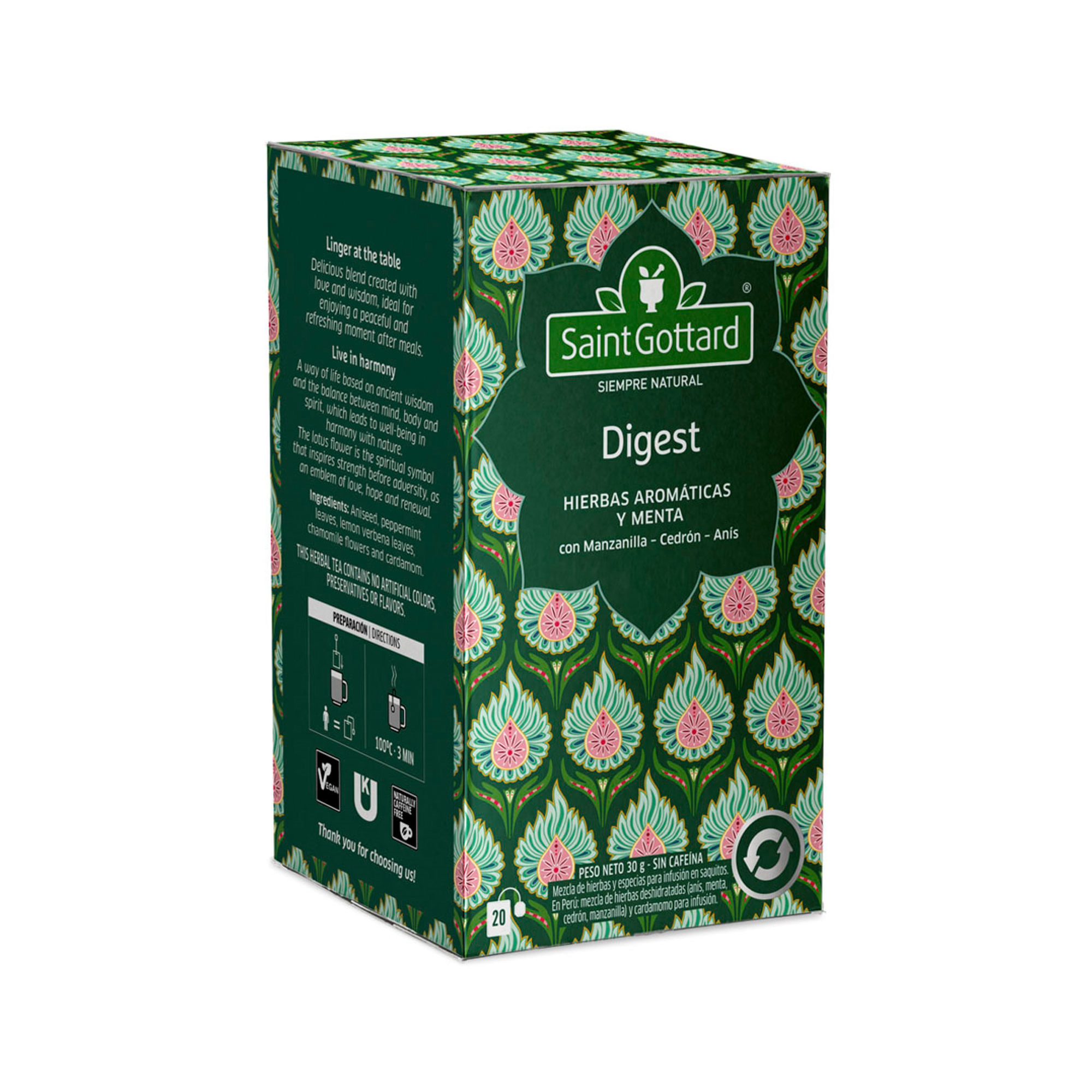 Té en saquitos Saint Gottard digestive 20 u.