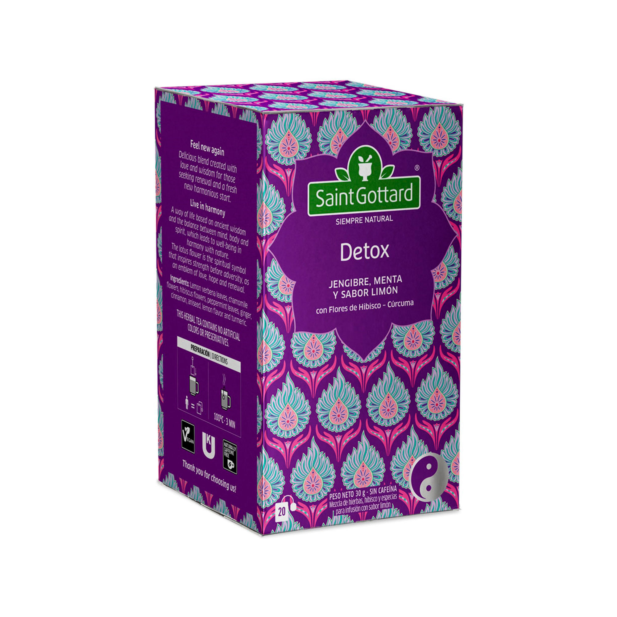 Té en saquitos Saint Gottard detox 20 u.