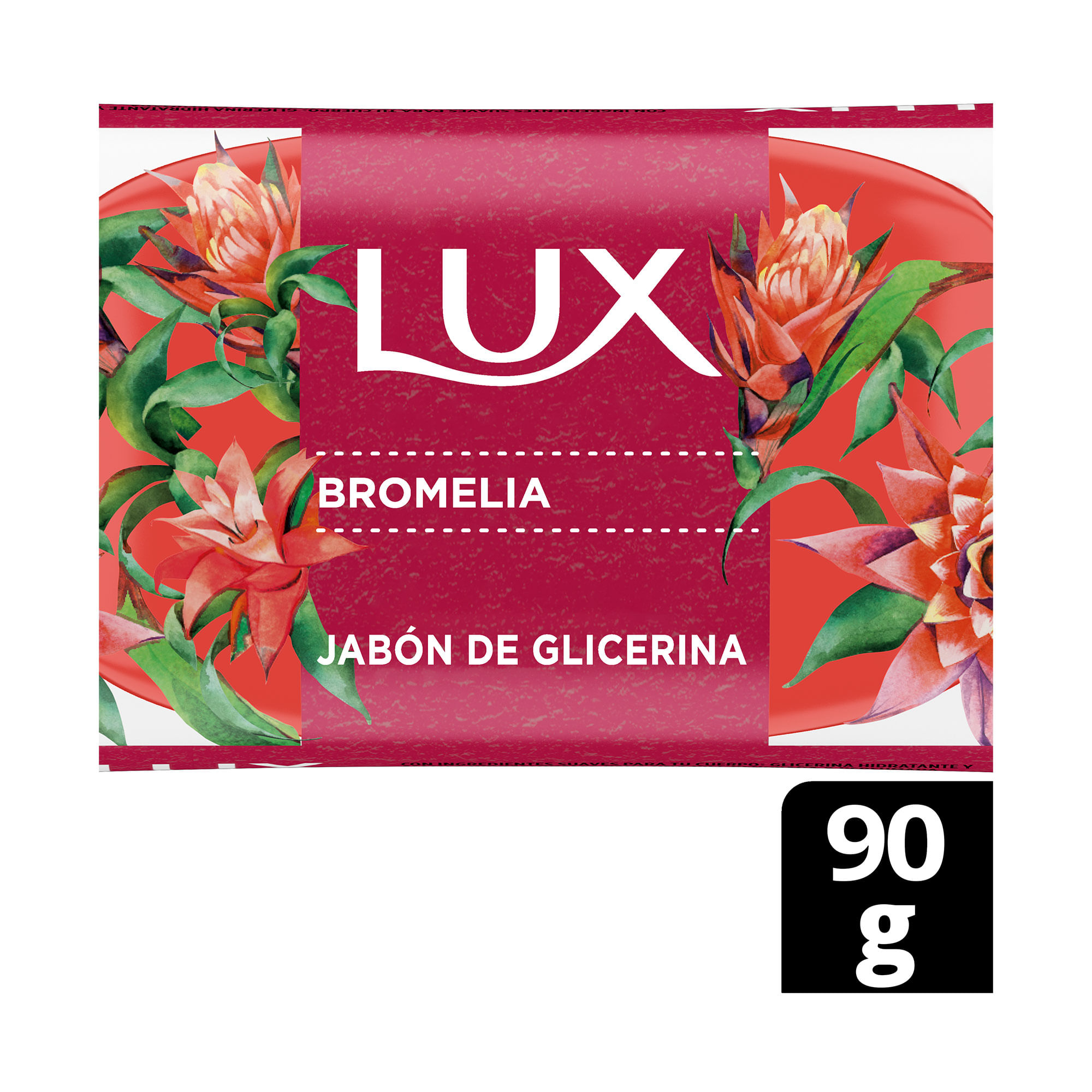 Jabón de tocador de glicerina Lux bromelia 90 g.