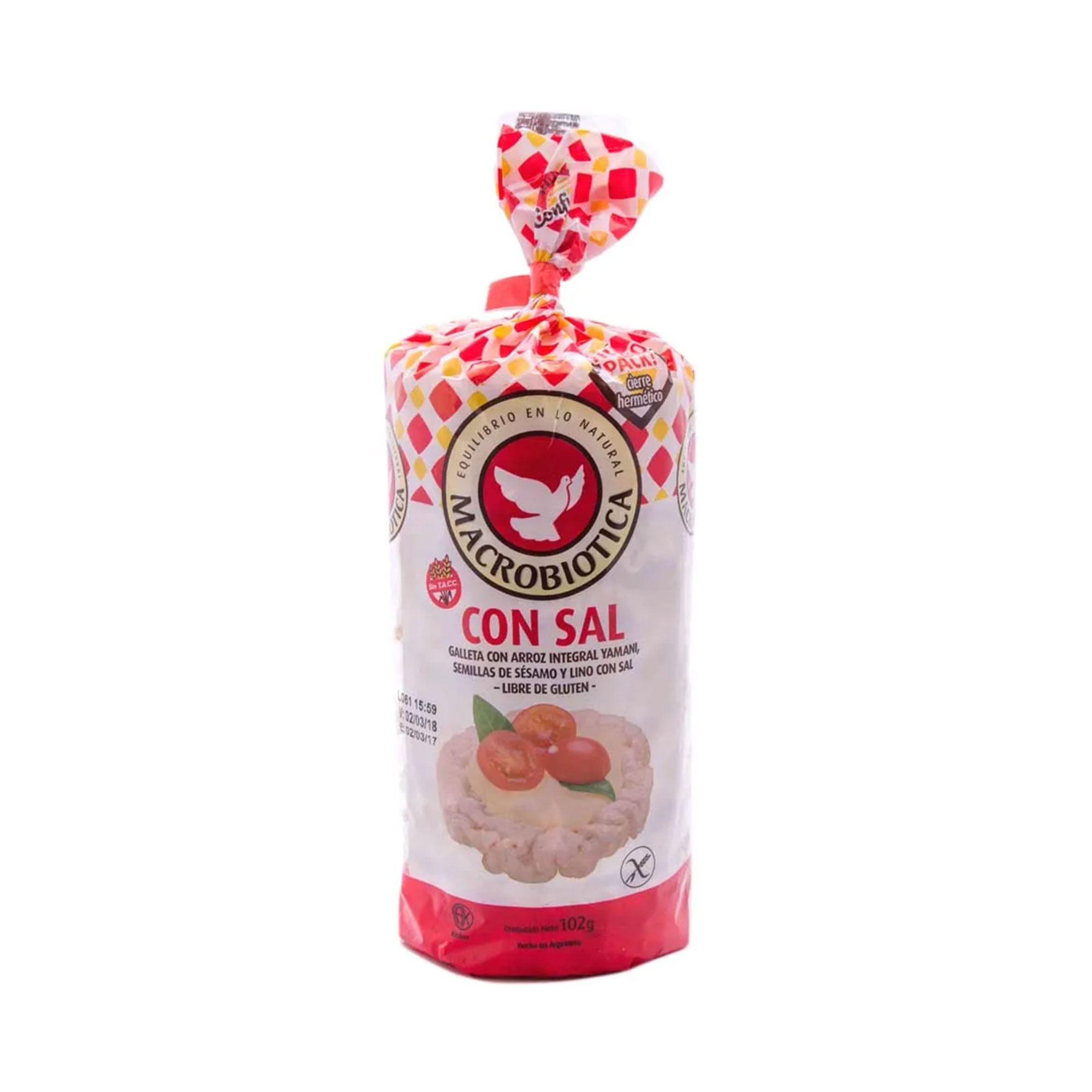 Galletas de arroz lino sin sellos Macrobiotica 102 g.