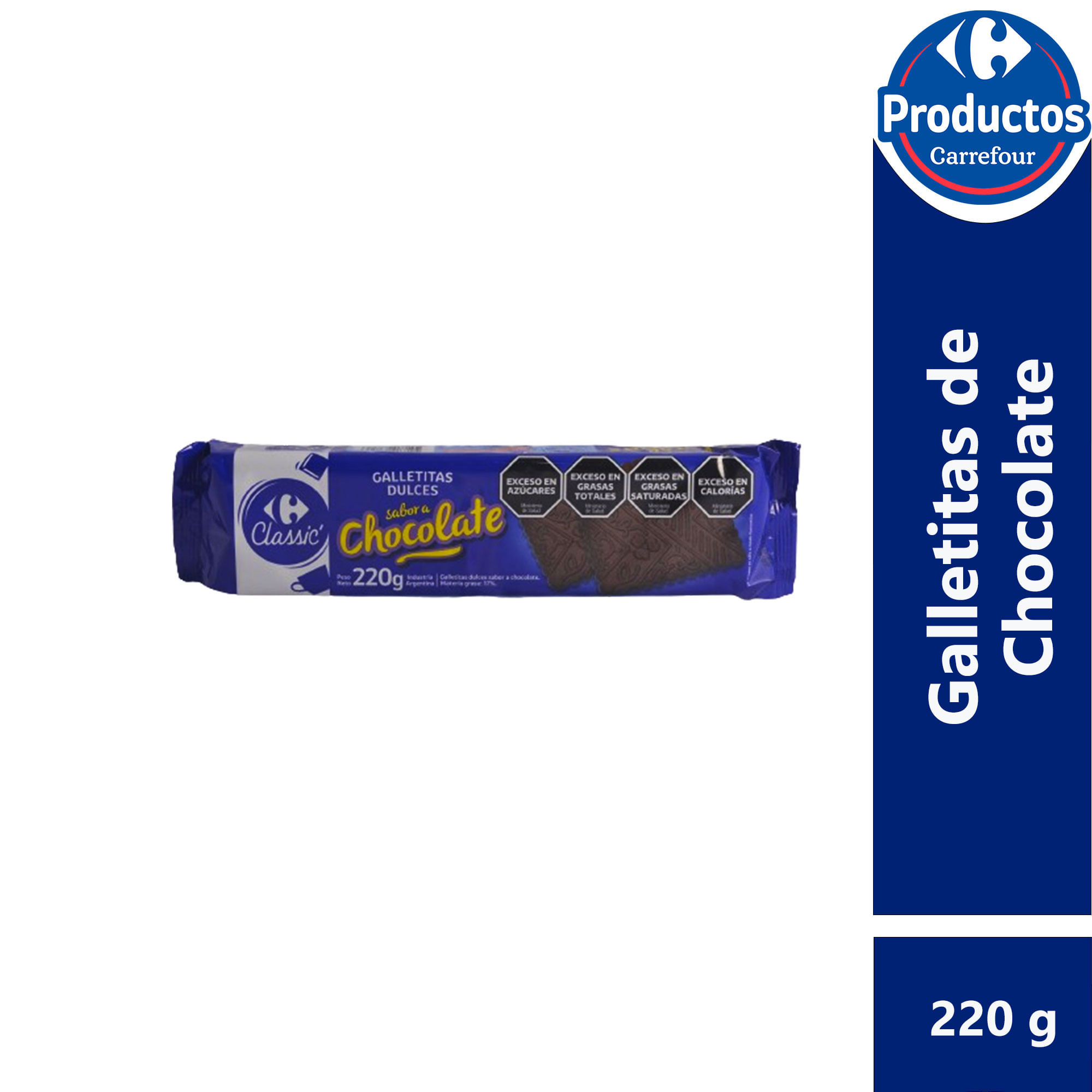 Galletitas de chocolate Carrefour classic 220 g.