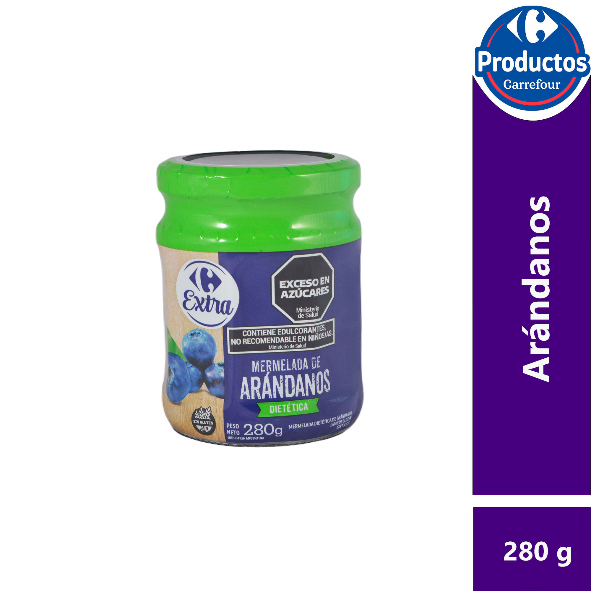 Mermelada light Carrefour Classic de arándanos 280 g.
