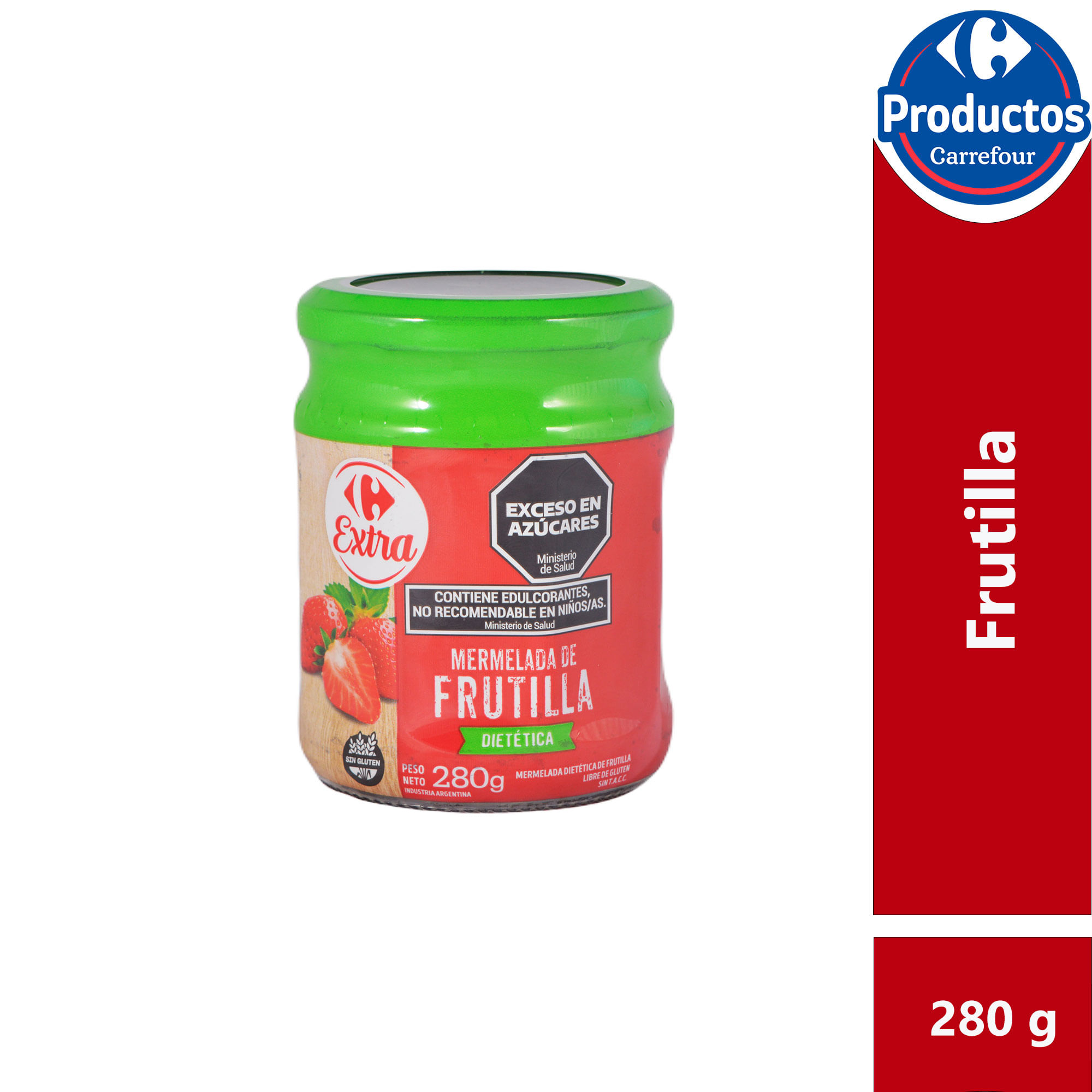 Mermelada light Carrefour Extra de frutilla 280 g.