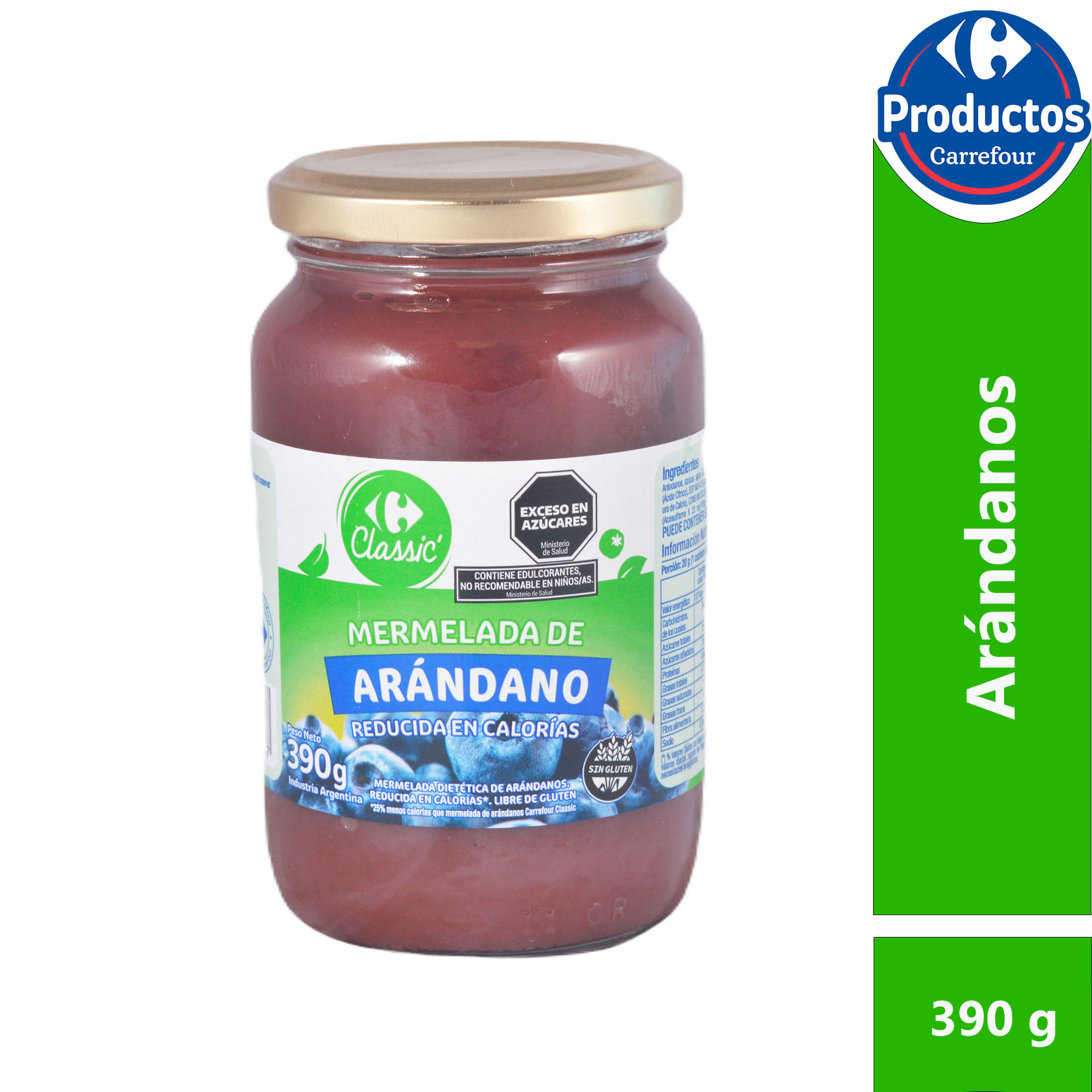 Mermelada diet Carrefour Classic de arándanos 390 g.