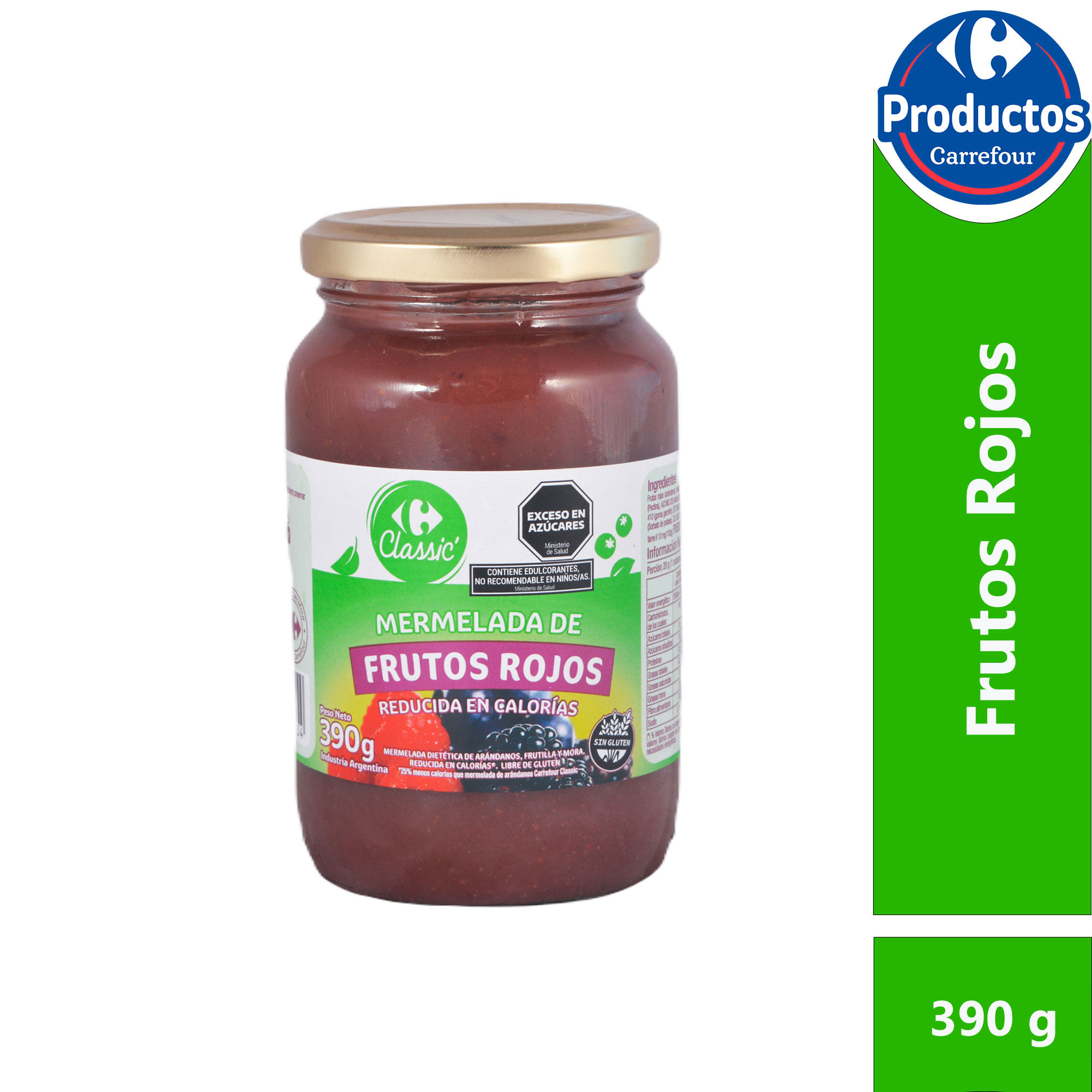 Mermelada diet Carrefour Classic de frutos rojos 390 g.