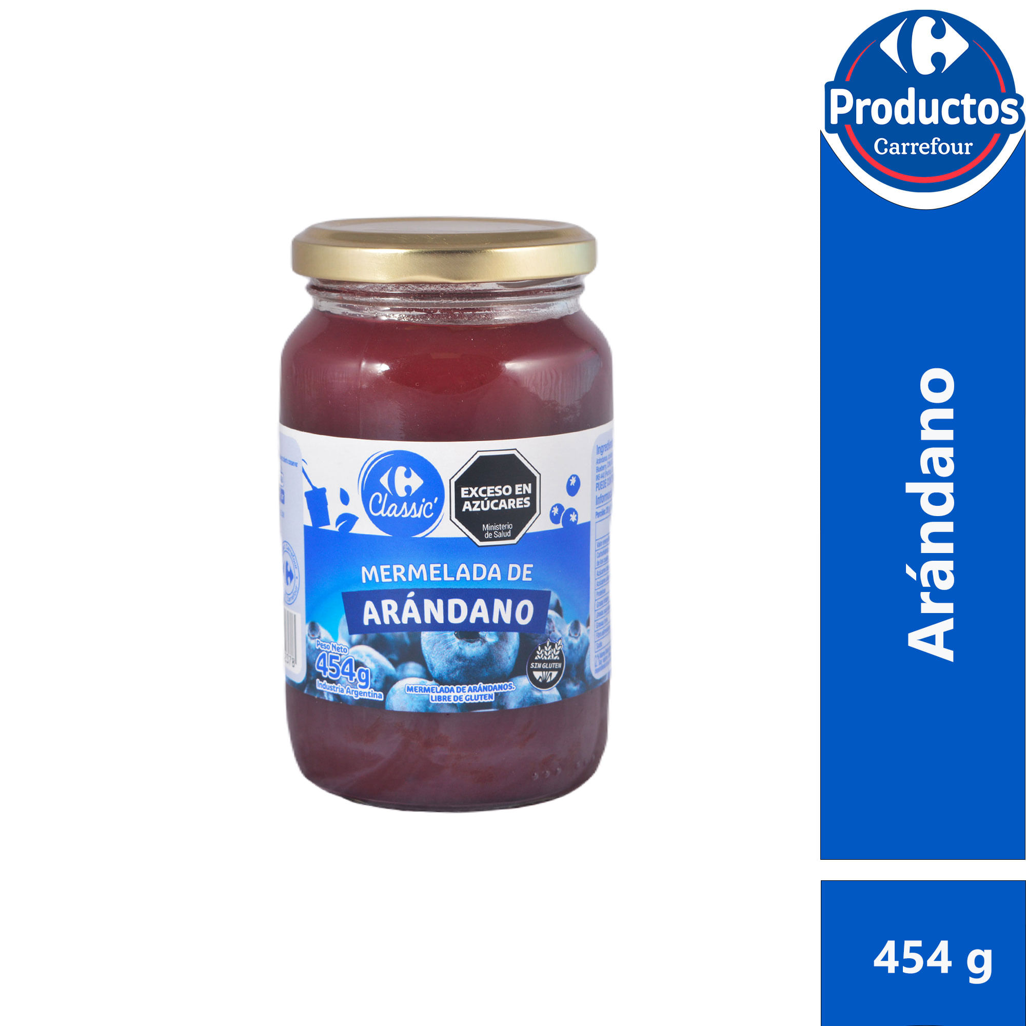 Mermelada Carrefour Classic de arándanos 454 g.