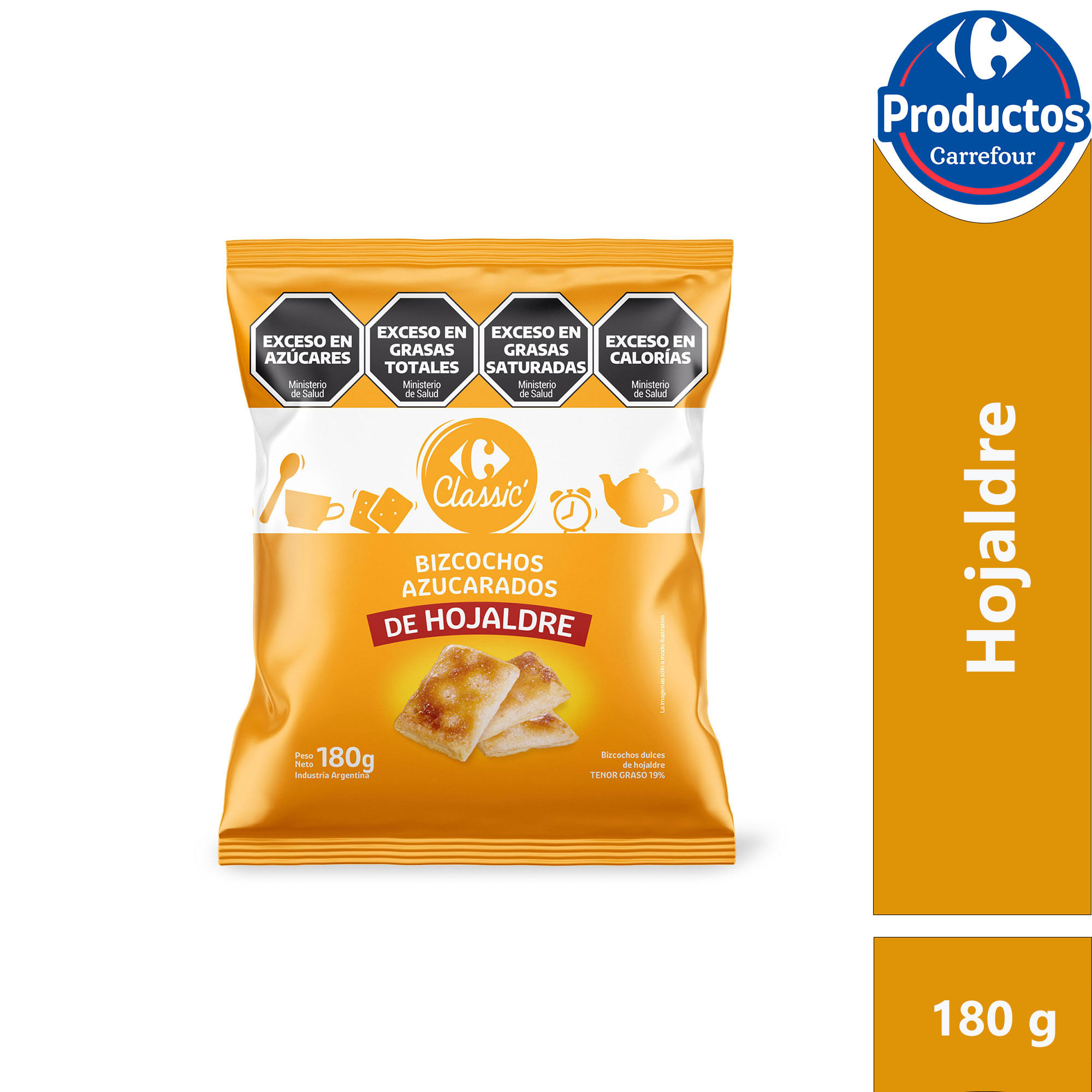 Bizcochos de hojaldre azúcarados Carrefour Classic 180 grs